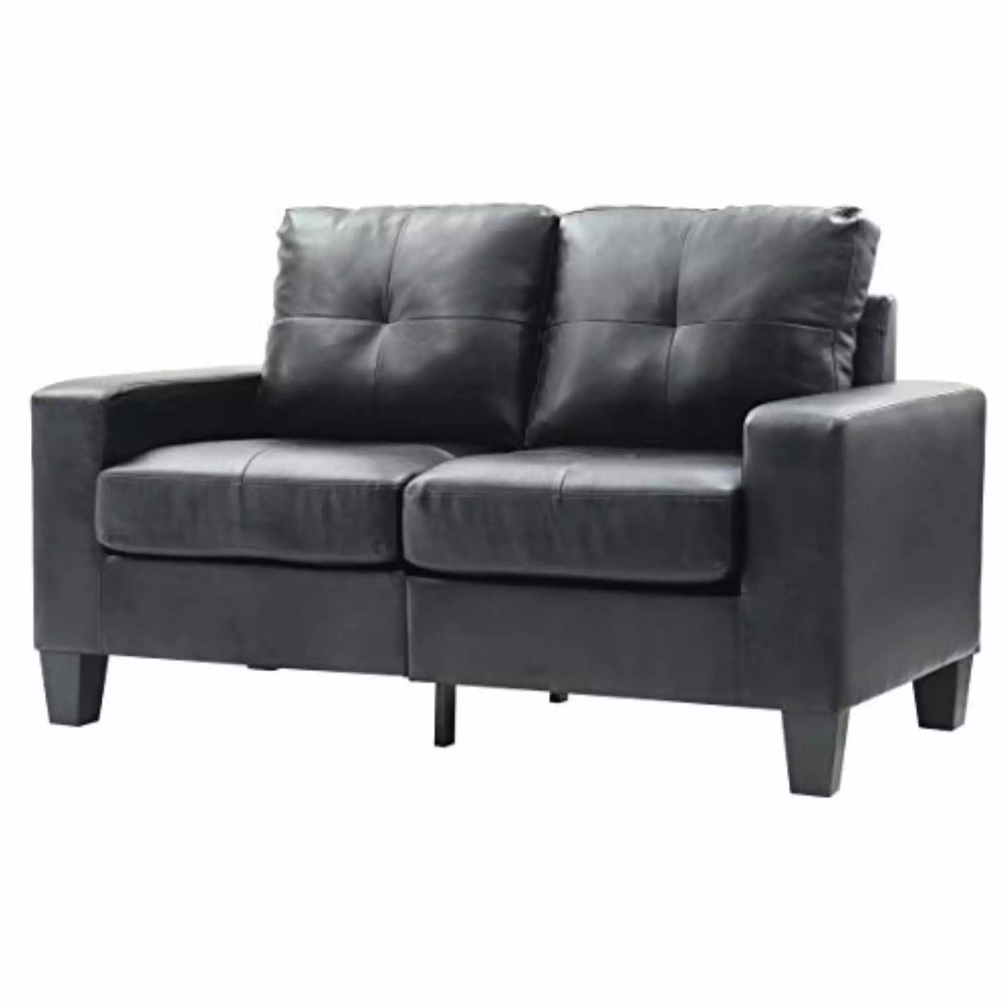 Glory Furniture Newbury Faux Leather Modular Loveseat in Black