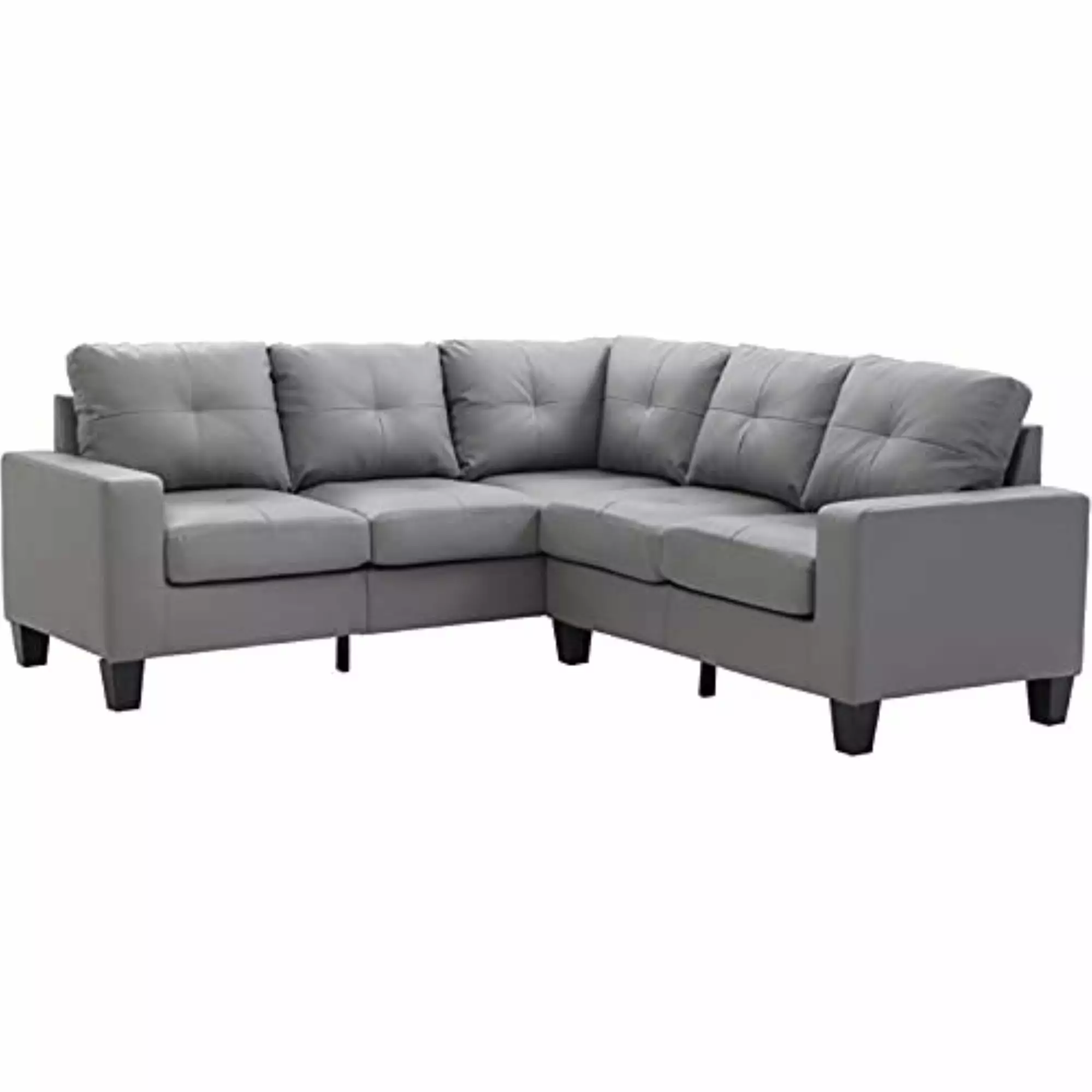 Glory Furniture Newbury Faux Leather Sectional in Gray