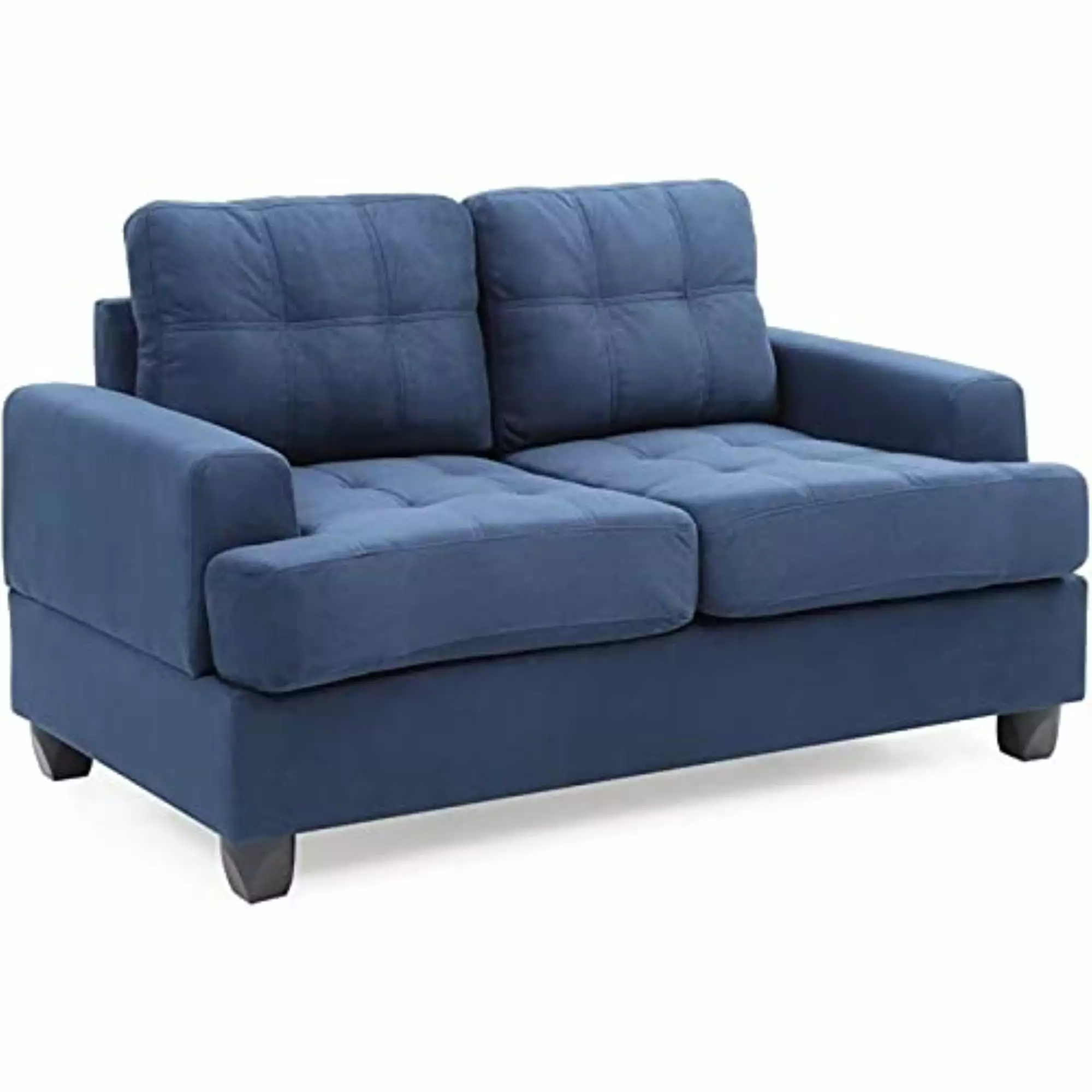 Glory Furniture Sandridge Microsuede Loveseat in Navy Blue