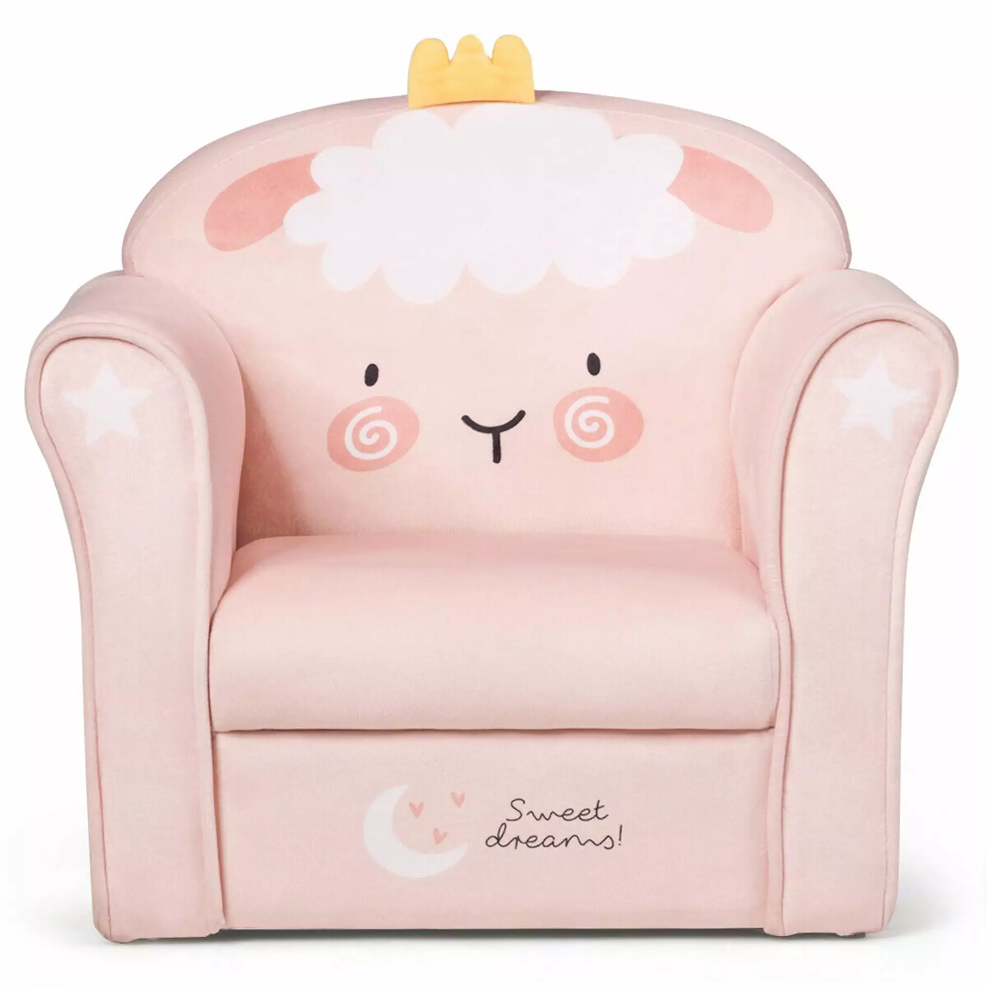 Gymax Kids Lamb Sofa Children Armrest Couch Upholstered Chair Toddler Furniture Gift