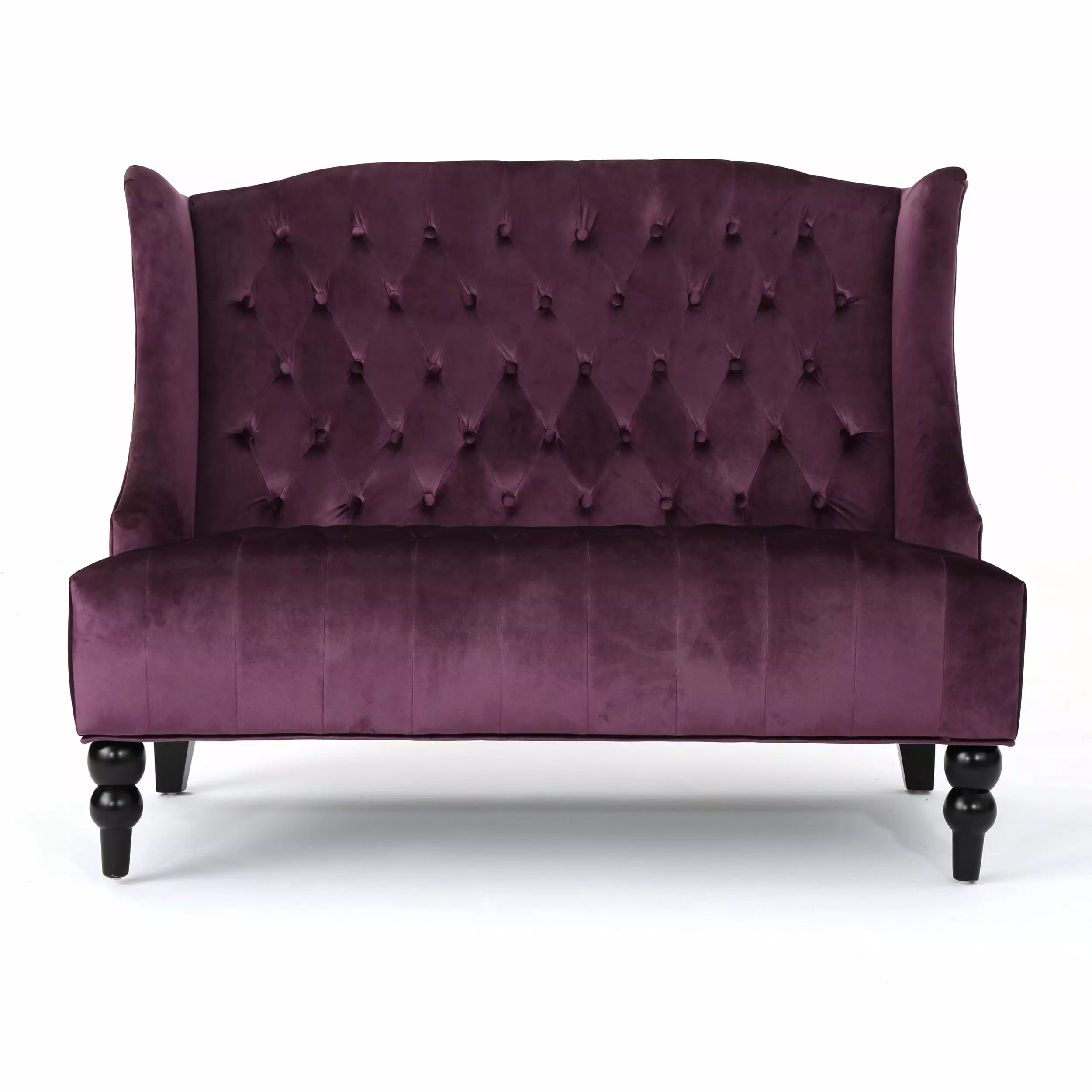 High-Back Backrest And Turned Legs Loveseat