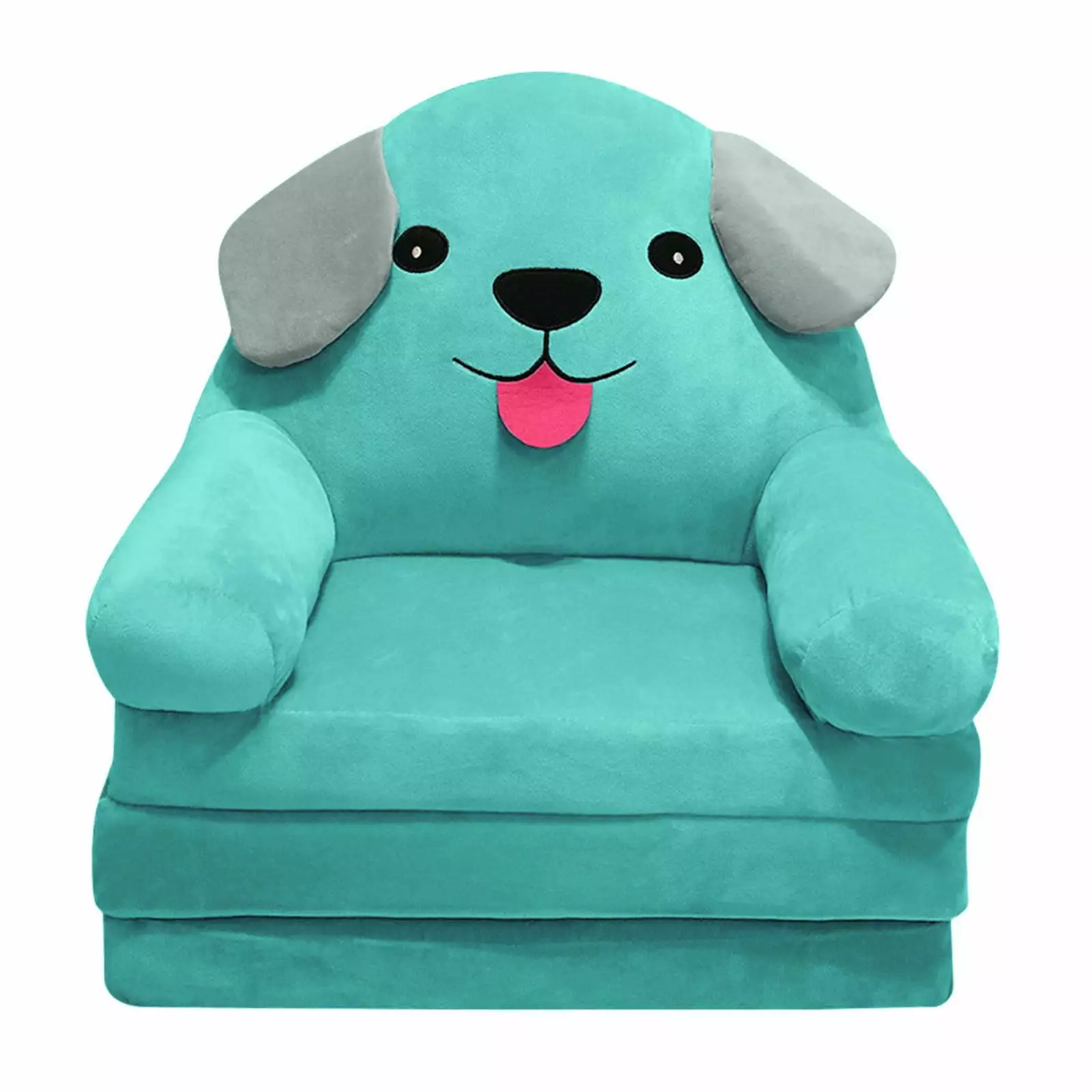 Home Textile Plush Foldable Kids Sofa Backrest Armchair 2 in 1 Foldable Children Sofa Cute Cartoon Lazy Sofa Children Flip Open Sofa Bed for Living Room Bedroom Without Liner Filler Cushions Blue