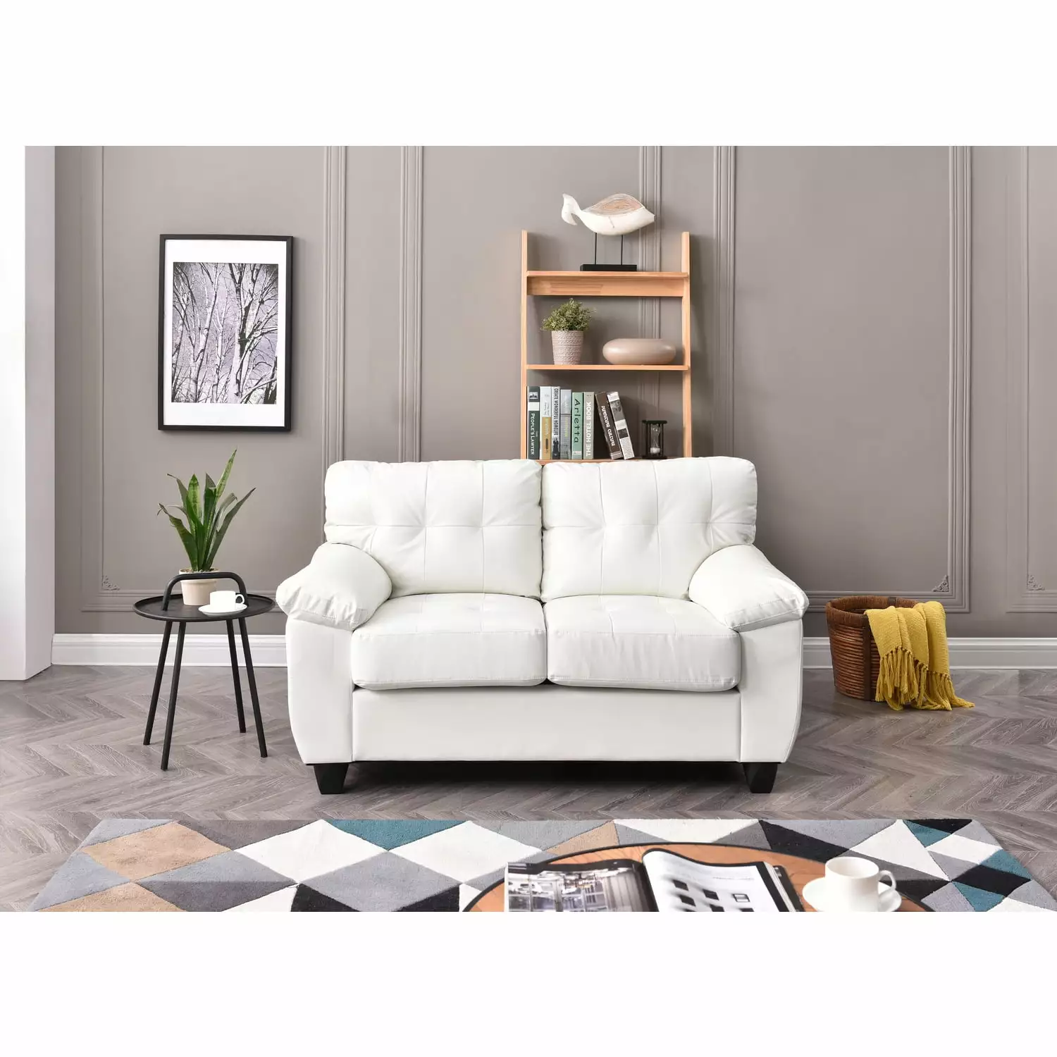 Homestock Global Greatness G907A-L Loveseat . white