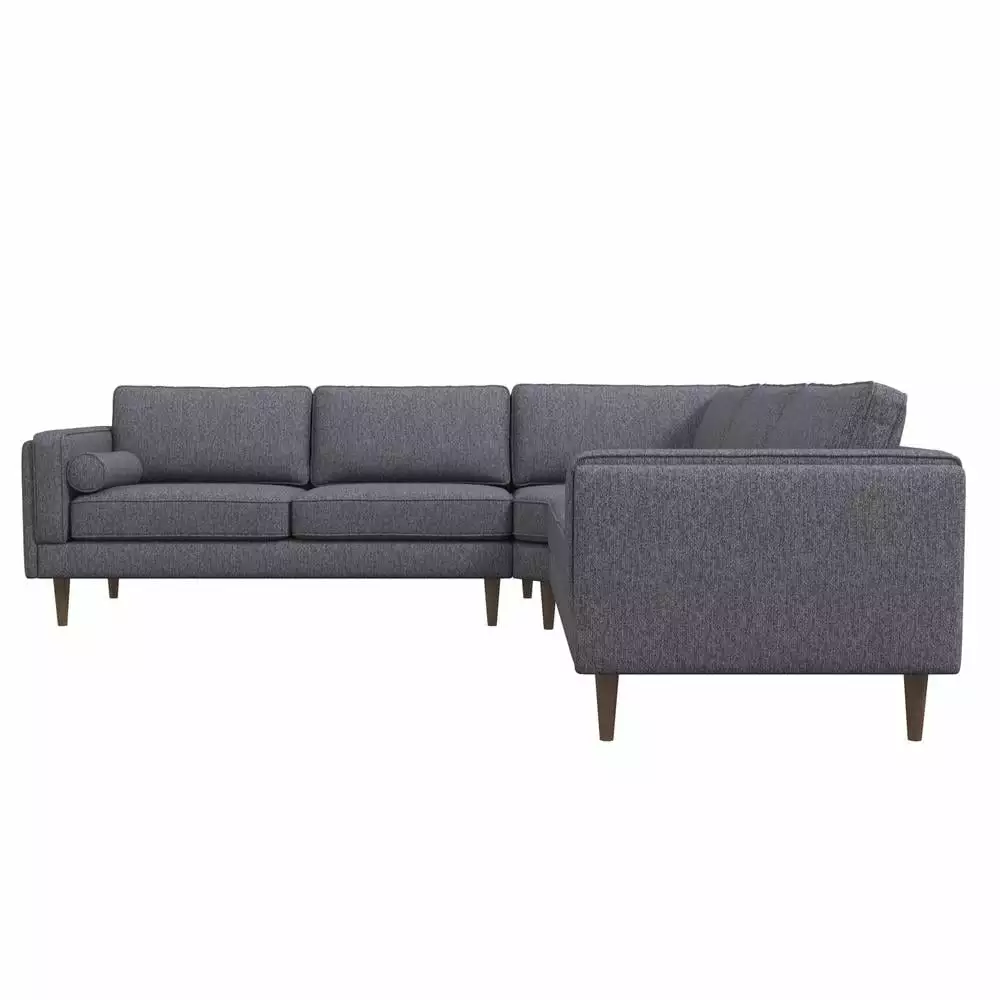 Hudson Dark Gray Fabric Modern Living Room Corner Symmetrical Sofa