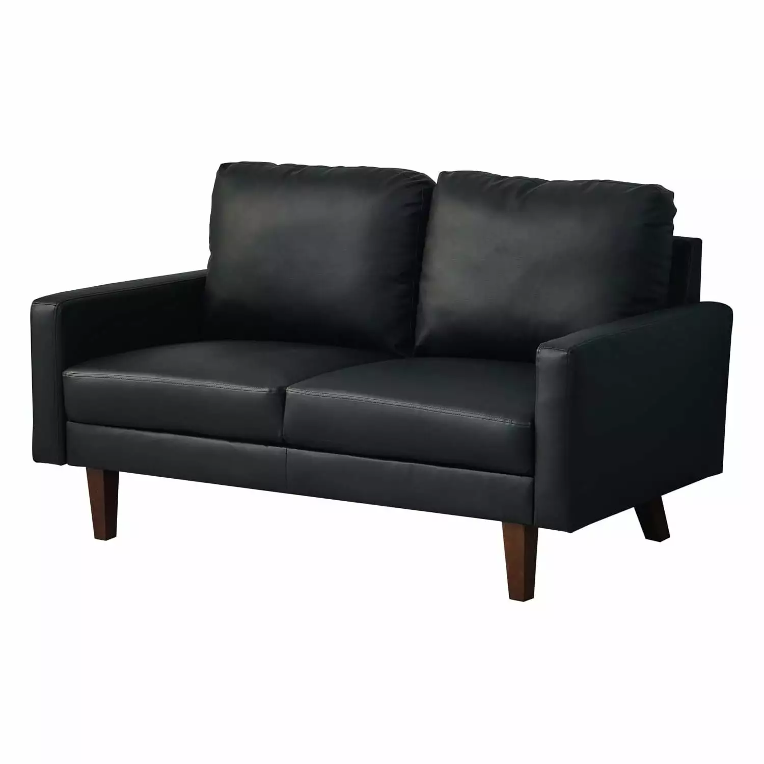 Hybition Faux Leather Loveseat Modern Sofa for Living Room/Office-Black