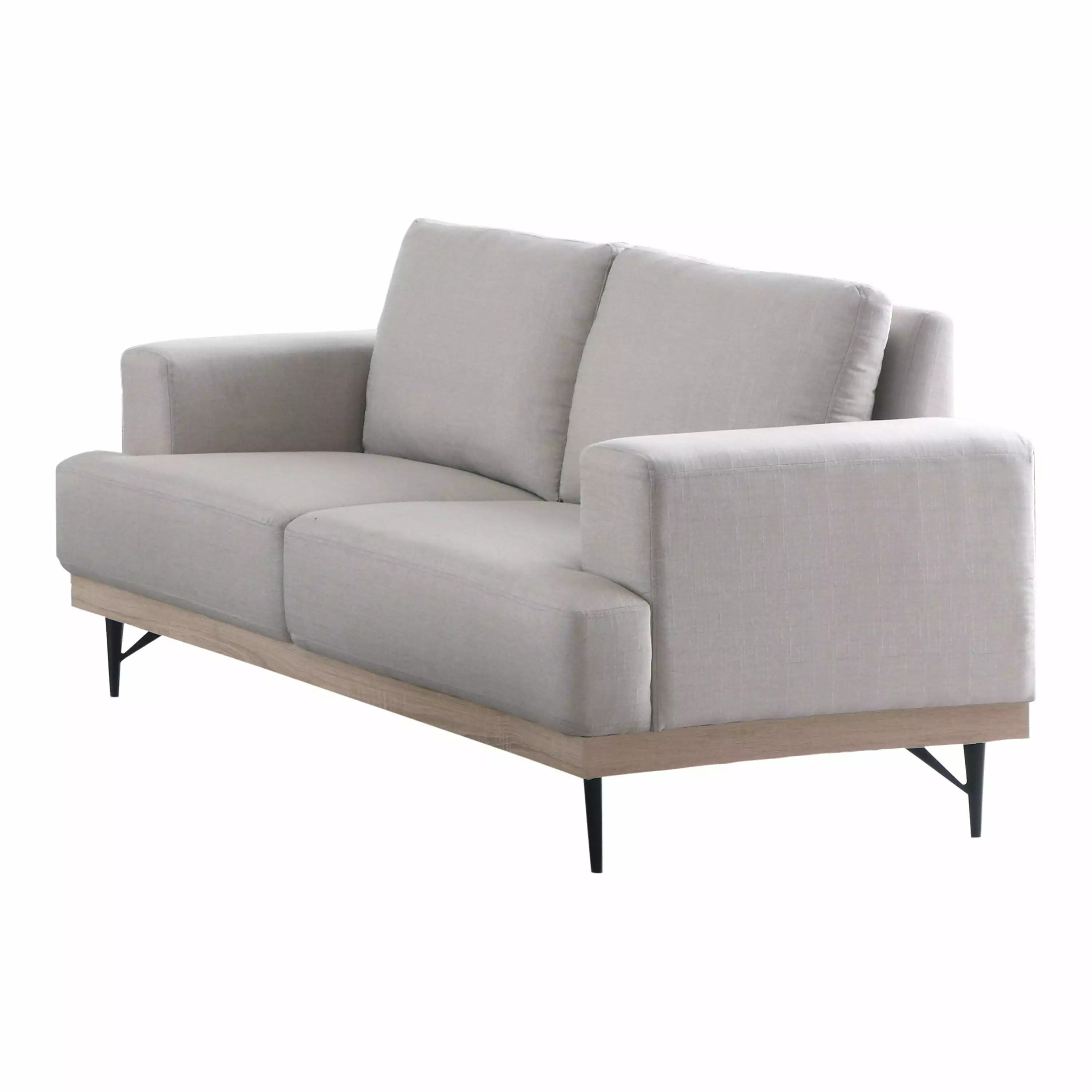 Kester Recessed Track Arm Loveseat Beige