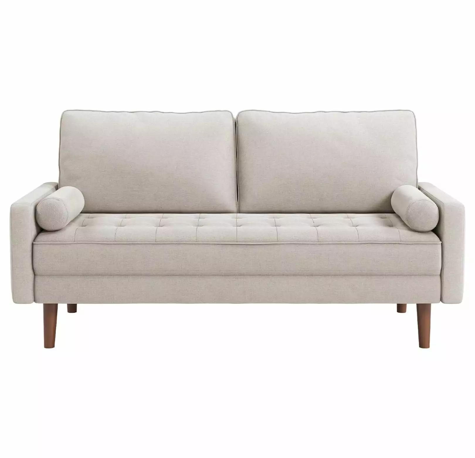 KioJJp 2 Seater Sofa. 68 inch Fabric Couches for Living Room. Century Modern Loveseat Sofas with Armrest. Button Tufted Seat Cushion. Modern Couch for Bedroom. Apartment. Office. Ashbeige