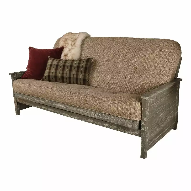 Kodiak Furniture Lexington Futon in Weathered Gray w/ Woodsmoke Brown Mattress