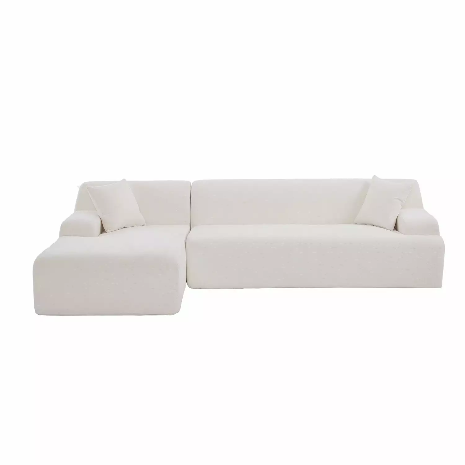 L Shape Modular Sectional Sofa.2 Pieces Free Combination Beige Sofa Beige