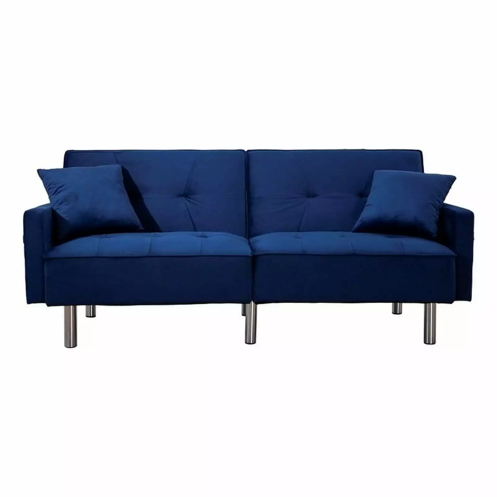 Legend Vansen 80 Convertible Modern Wood & Velvet Fabric Sofa Bed in Blue