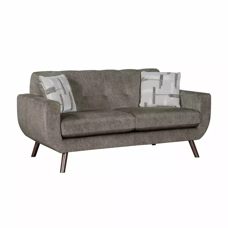 Lexicon Janne Microfiber Love Seat in Brown