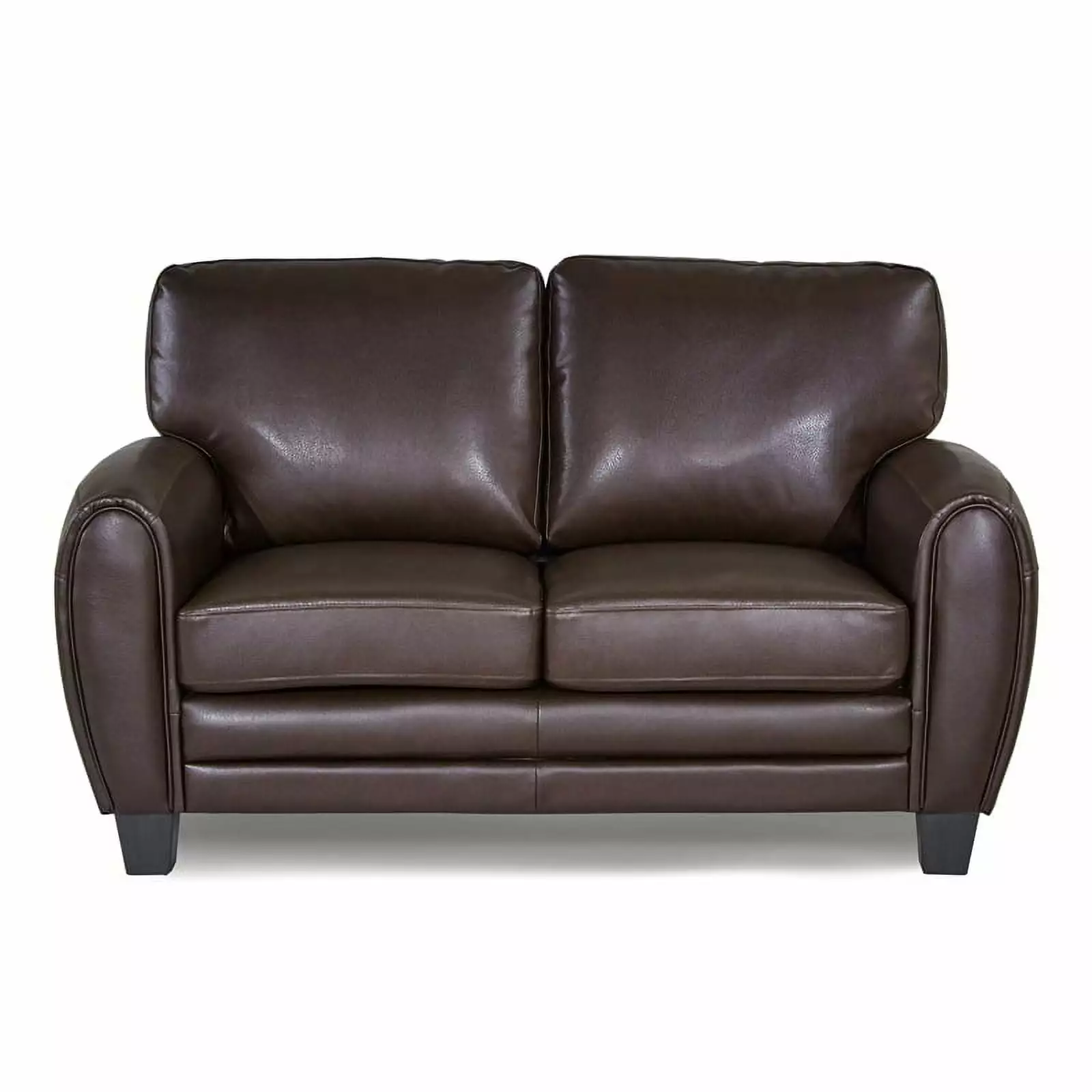 Lexicon Rubin Bonded Leather Loveseat in Dark Brown