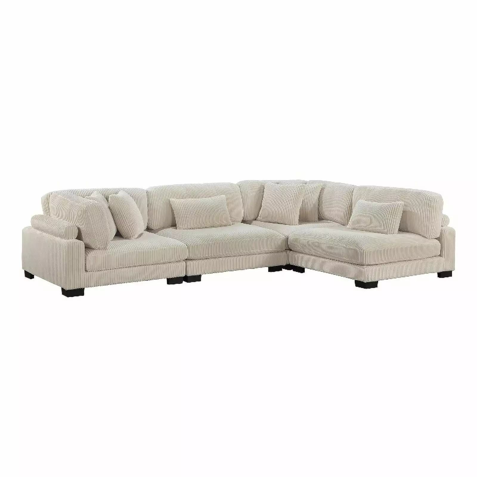 Lexicon Traverse 4-Piece Upholstered Corduroy Fabric Modular Sectional in Beige