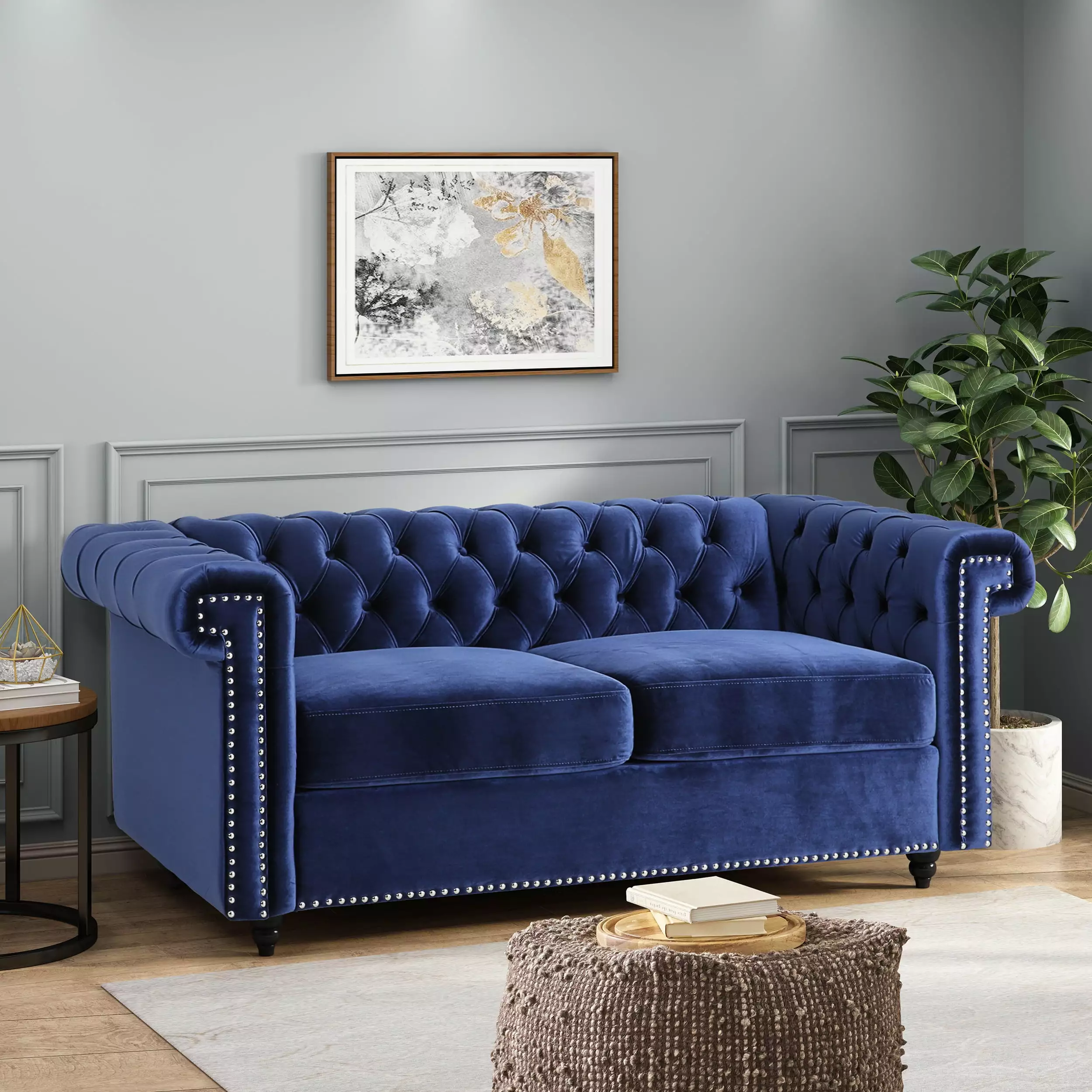 Loveseat Our Loveseat Blends Smooth Velvet Upholstery With Stunning Wood Legs. Presenting A Mid-Century Aesthetic For Your Lounge Space