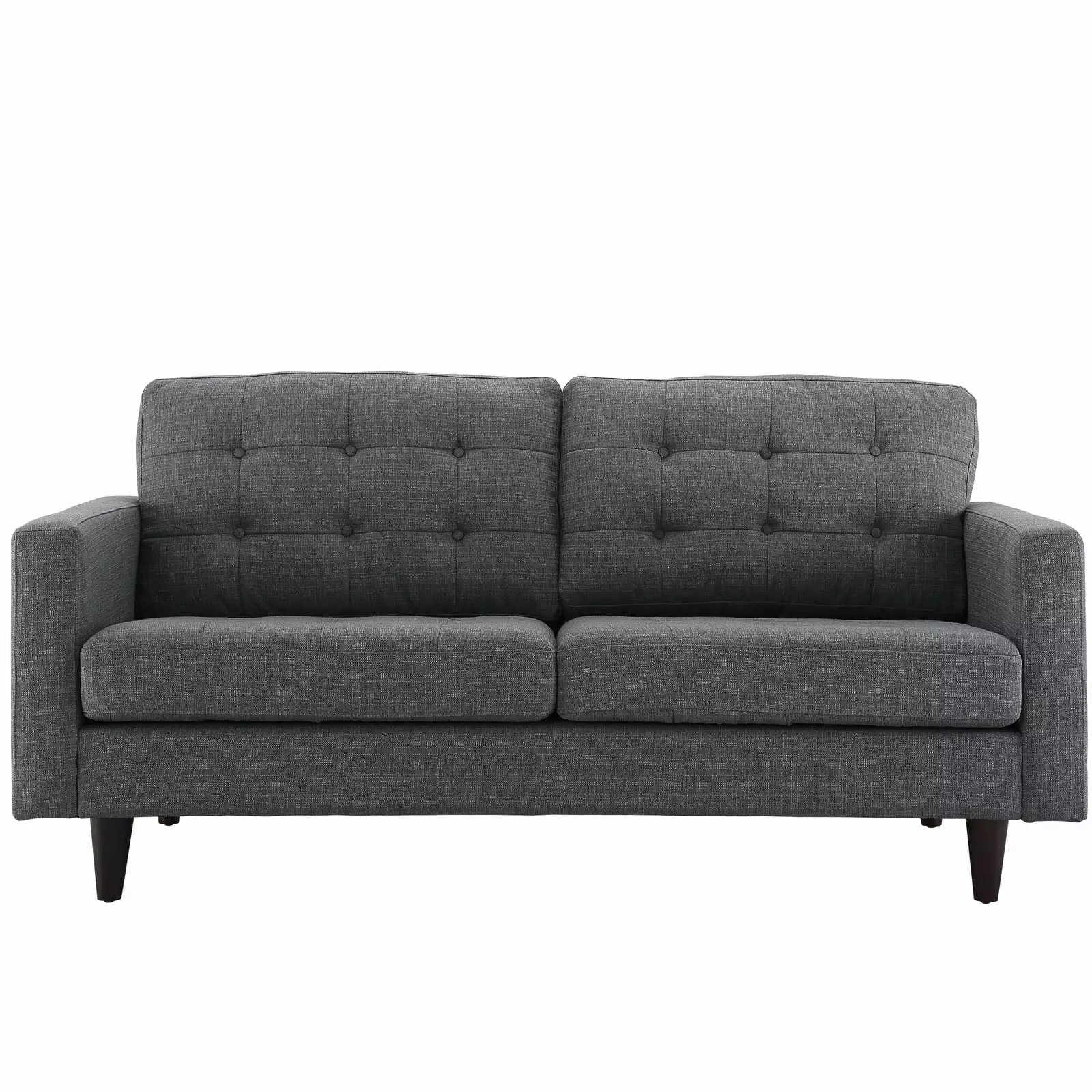 Loveseat Sofa Couch. Grey Gray. Fabric. Living Kitchen Cafe Bistro Hospitality Restaurant. Modern Contemporary HB32636