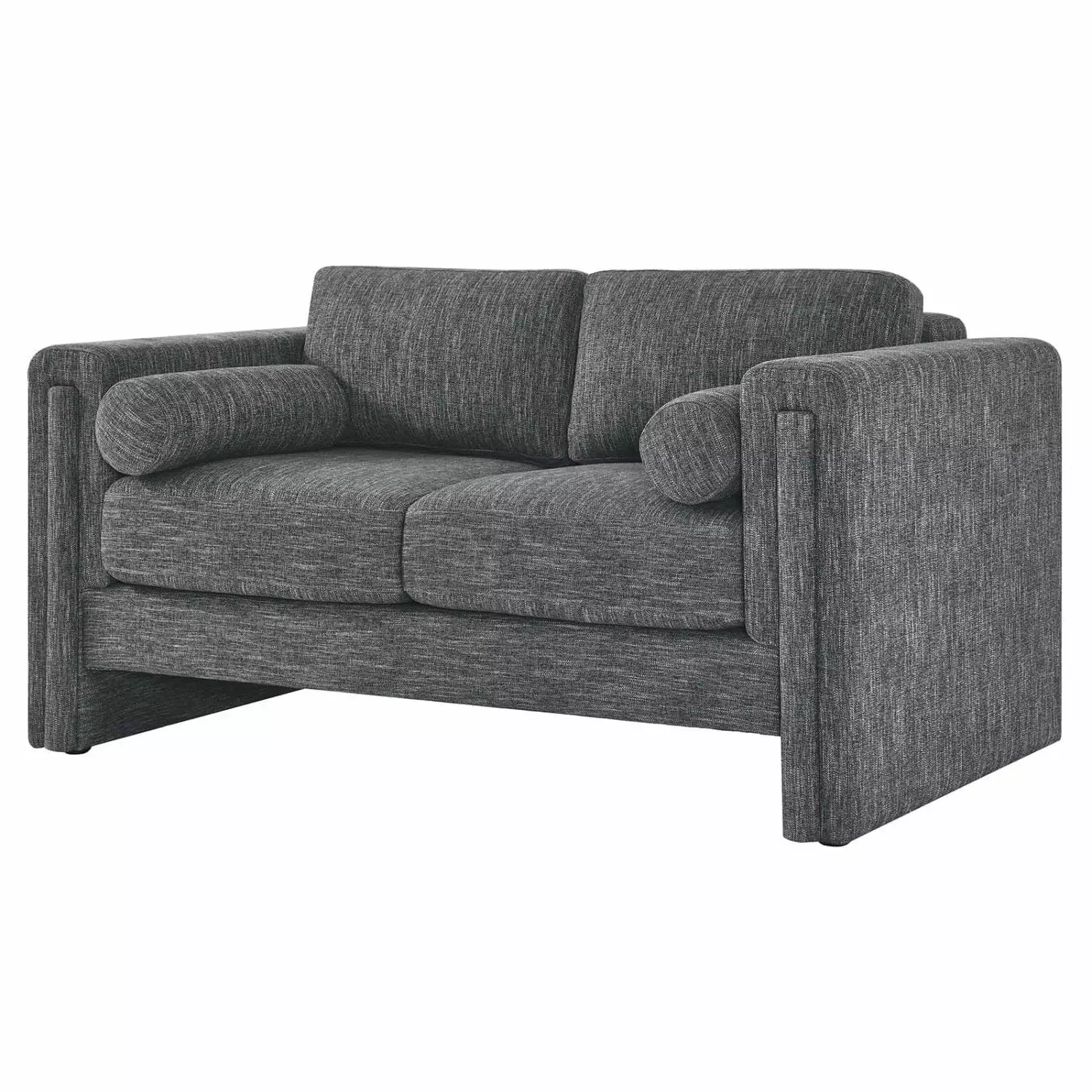 Loveseat Sofa Couch. Grey Gray. Fabric. Living Kitchen Cafe Bistro Hospitality Restaurant. Modern Contemporary HB34795