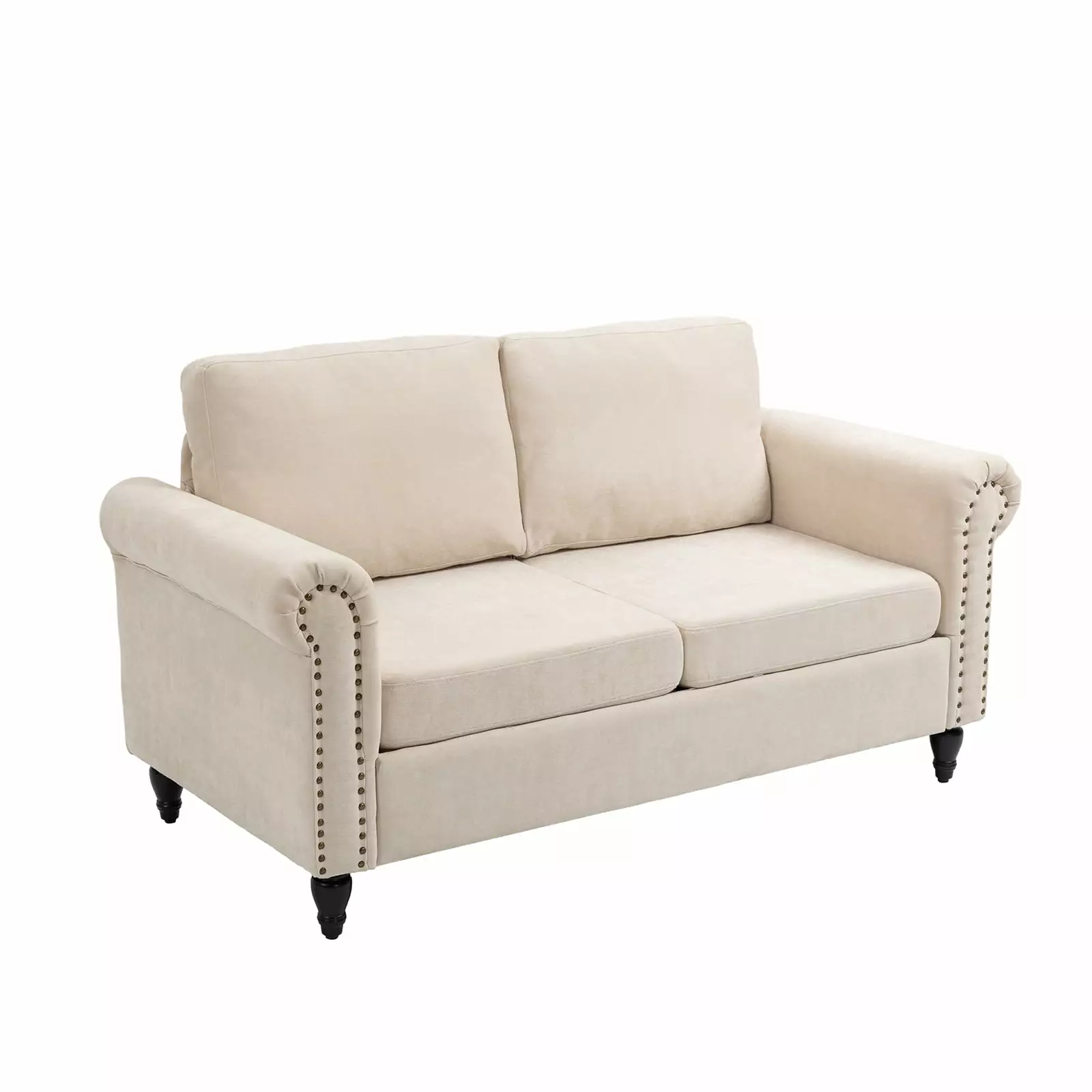 Ltmate 57 Small Modern Loveseat Sofa with Back Cushions for Living Room. Beige