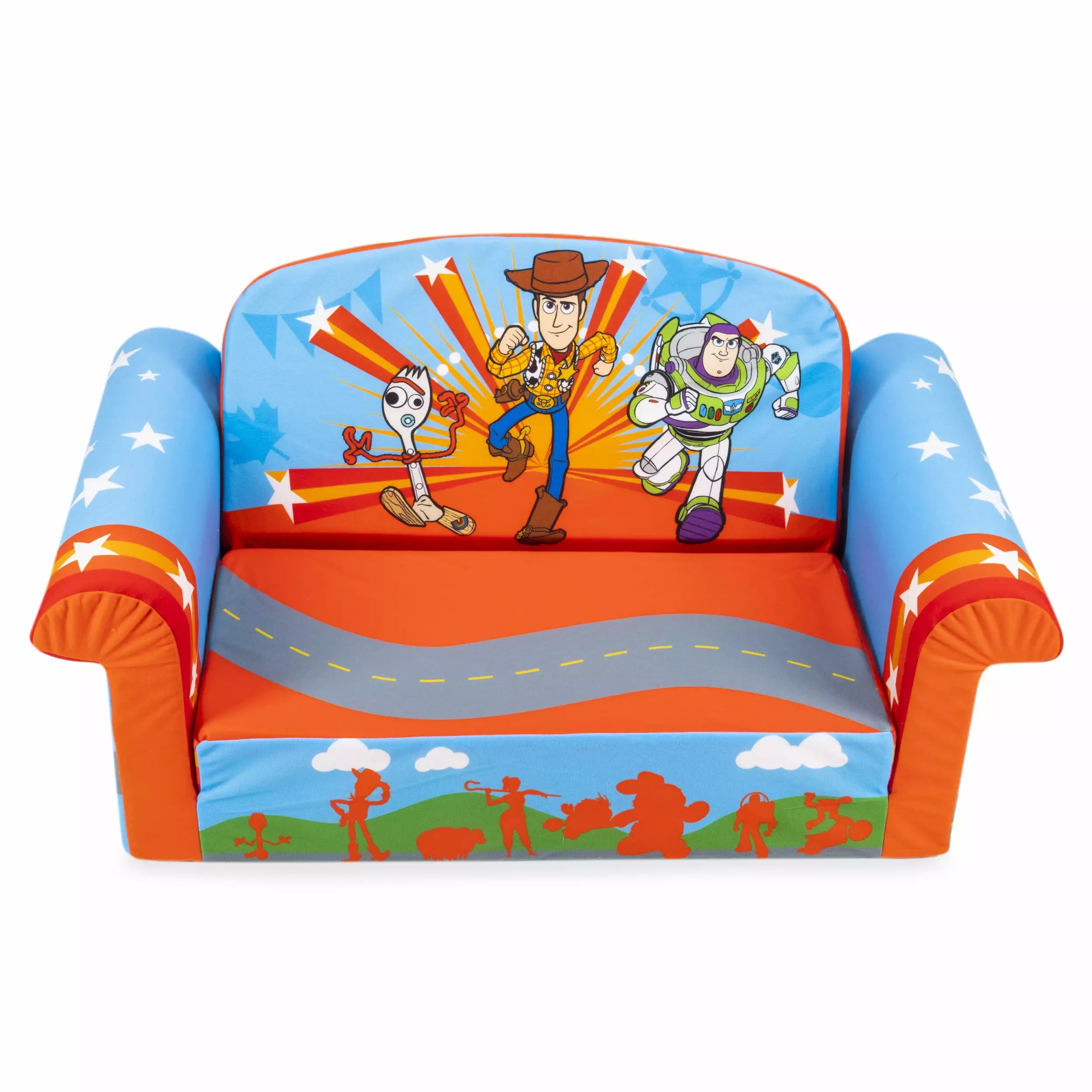 Marshmallow Furniture 2-in-1 Flip Open Couch Bed Kids Foam Sofa. Toy Story