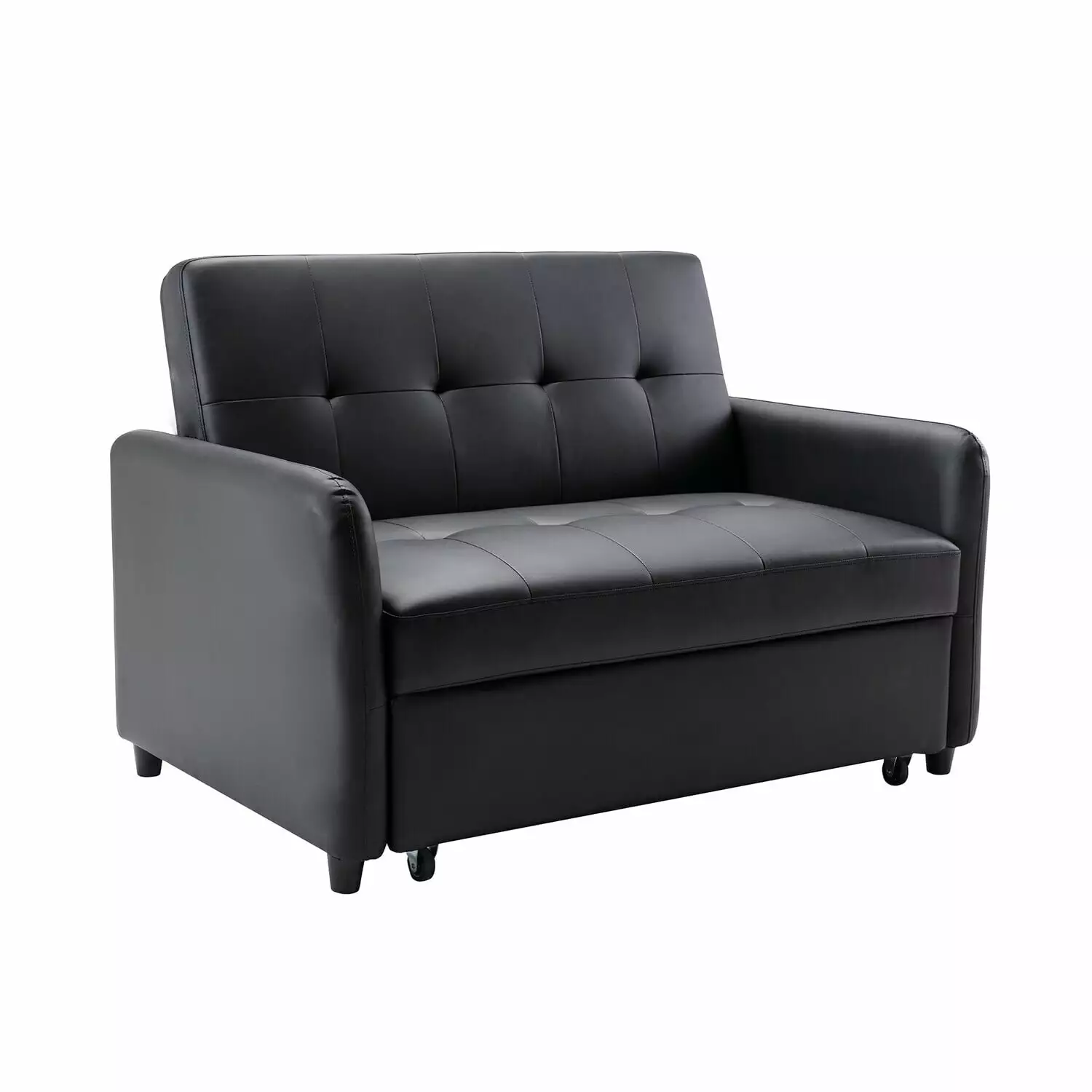 Maykoosh Retro Renaissance Duo 52 Inch Convertible Sleeper Loveseat. Usb Ports. Reclining. Black