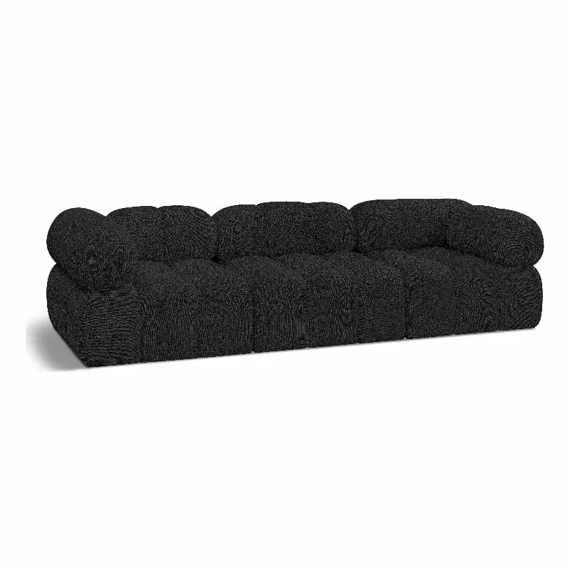 Meridian Furniture Ames Black Boucle Fabric Modular Sofa