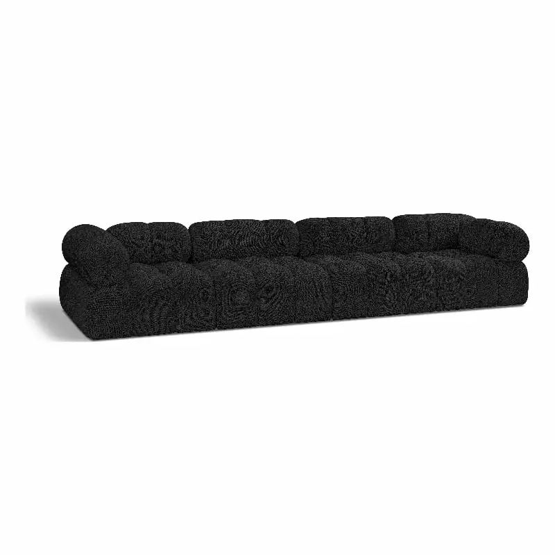 Meridian Furniture Ames Black Boucle Fabric Modular Sofa