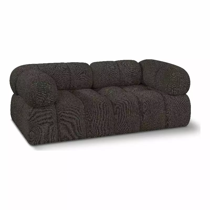 Meridian Furniture Ames Brown Boucle Fabric Modular Sofa