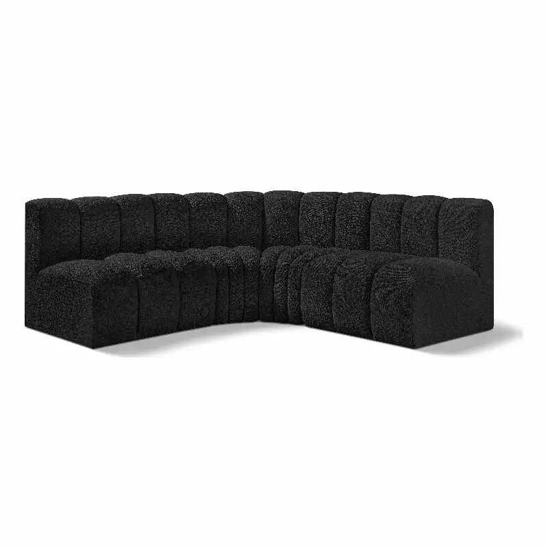 Meridian Furniture Arc Black Boucle Fabric Modular Sofa