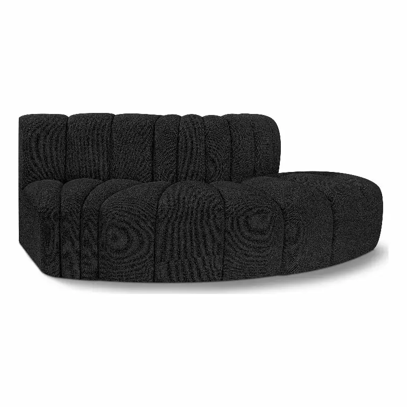 Meridian Furniture Arc Black Boucle Fabric Modular Sofa