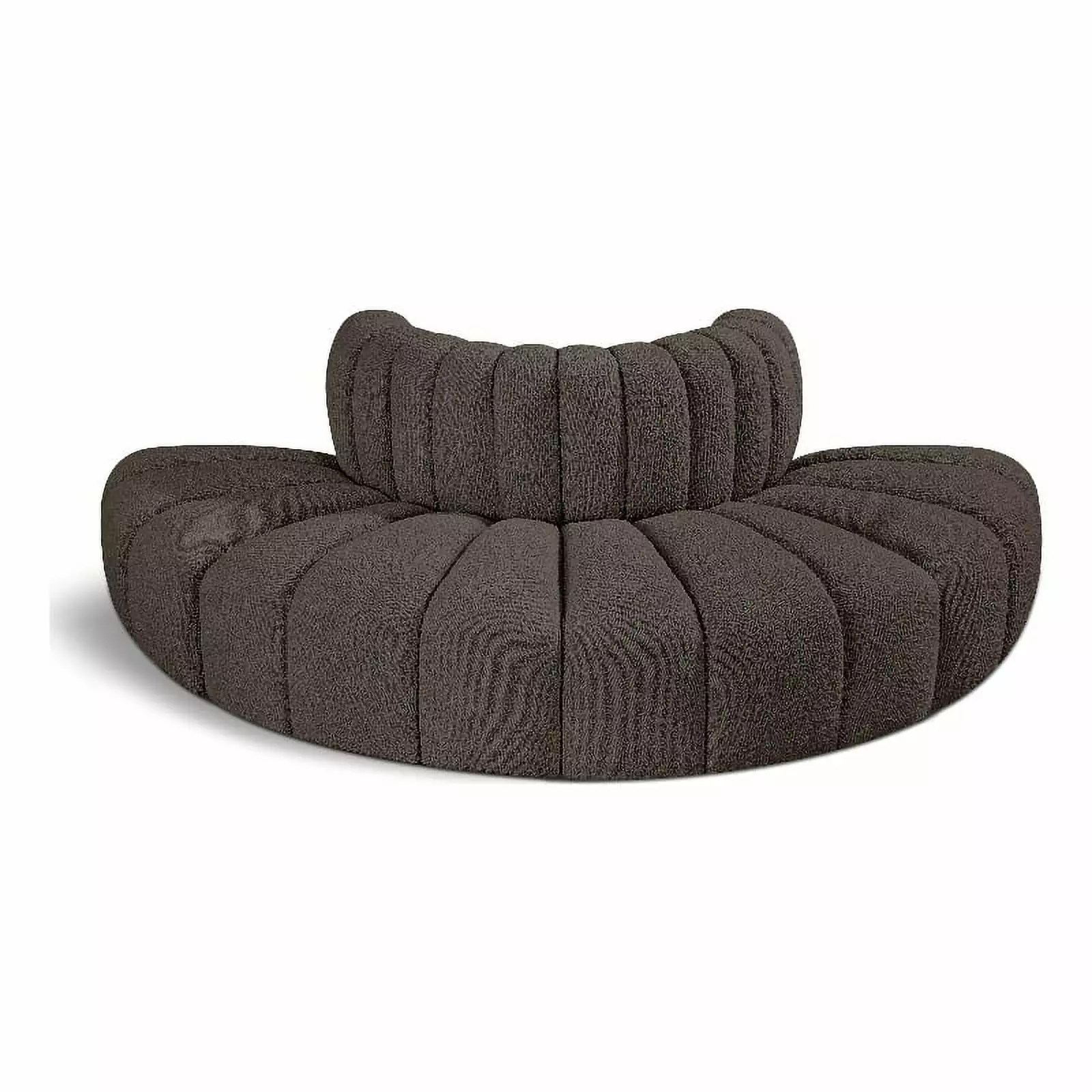 Meridian Furniture Arc Brown Boucle Fabric Modular Sofa