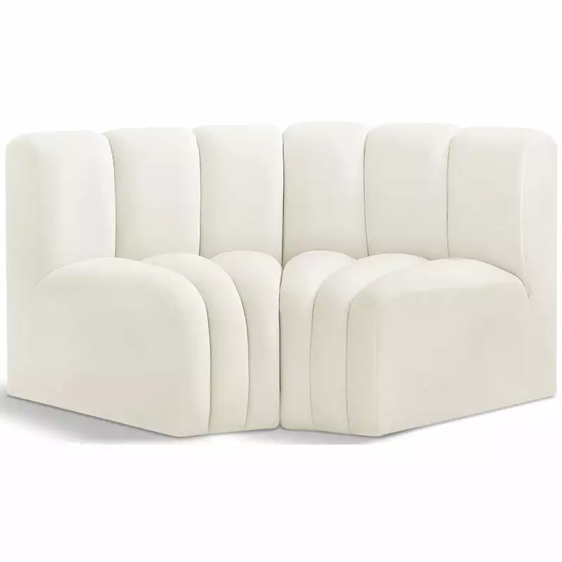 Meridian Furniture Arc Cream Velvet Modular Sofa