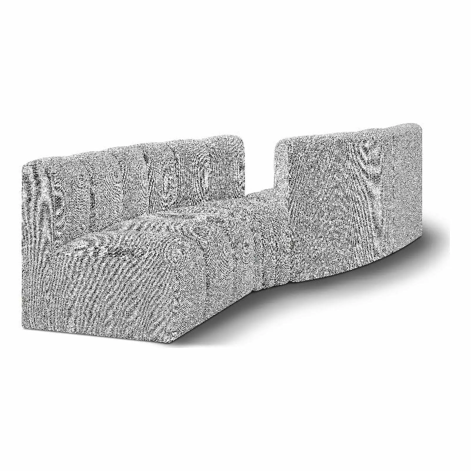 Meridian Furniture Arc Grey Boucle Fabric Modular Sofa