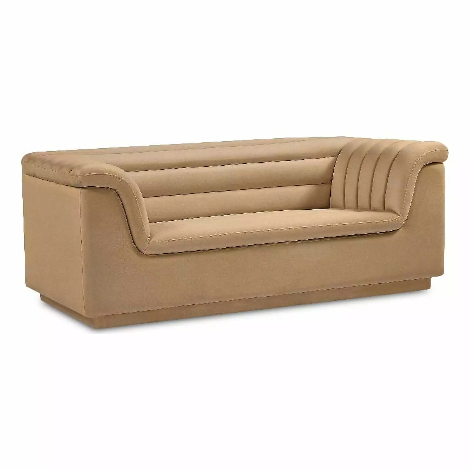 Meridian Furniture Cascade Camel Velvet Fabric Loveseat