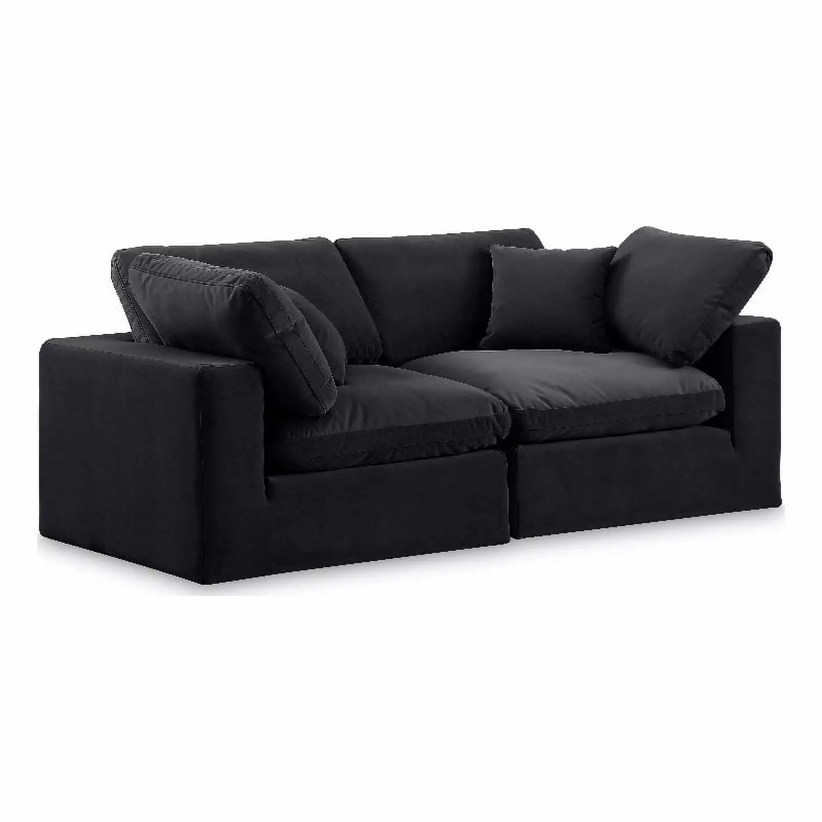 Meridian Furniture Comfy Black Velvet 2-Pc. Modular Sofa