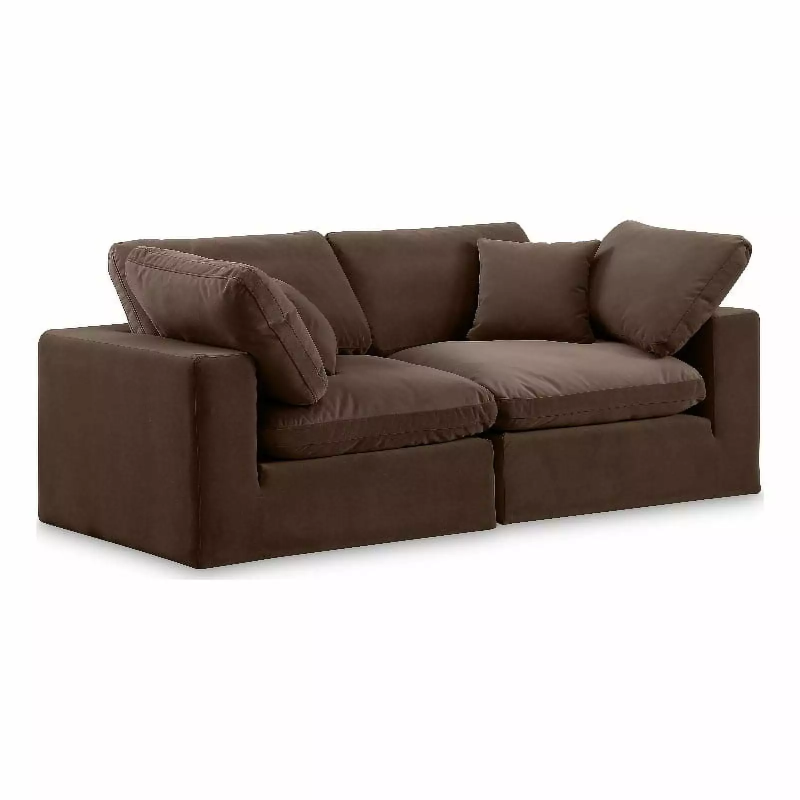 Meridian Furniture Comfy Brown Velvet 2-Pc. Modular Sofa