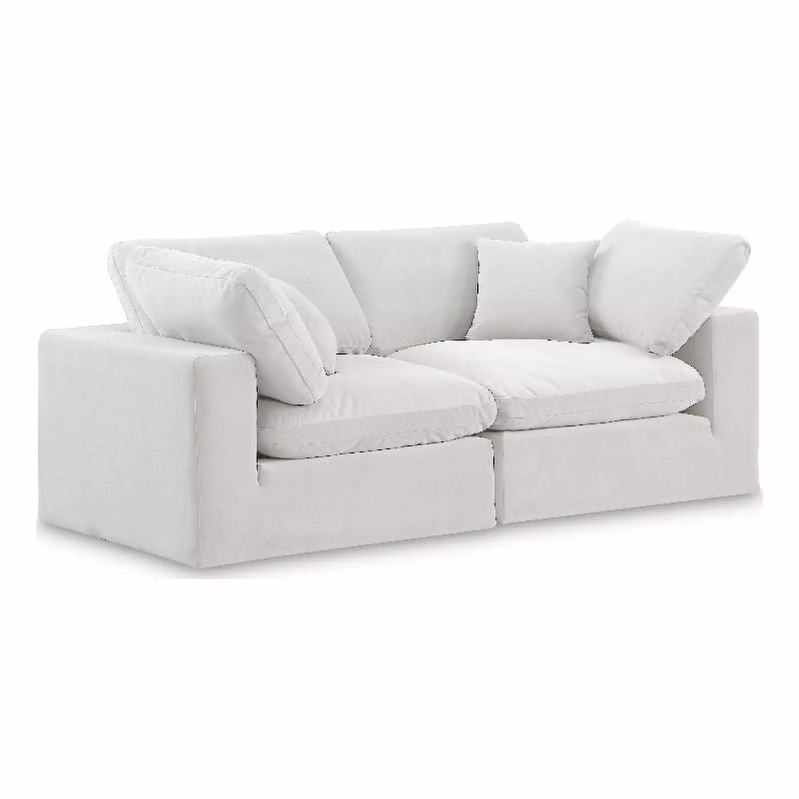 Meridian Furniture Comfy Cream Velvet 2-Pc. Modular Sofa