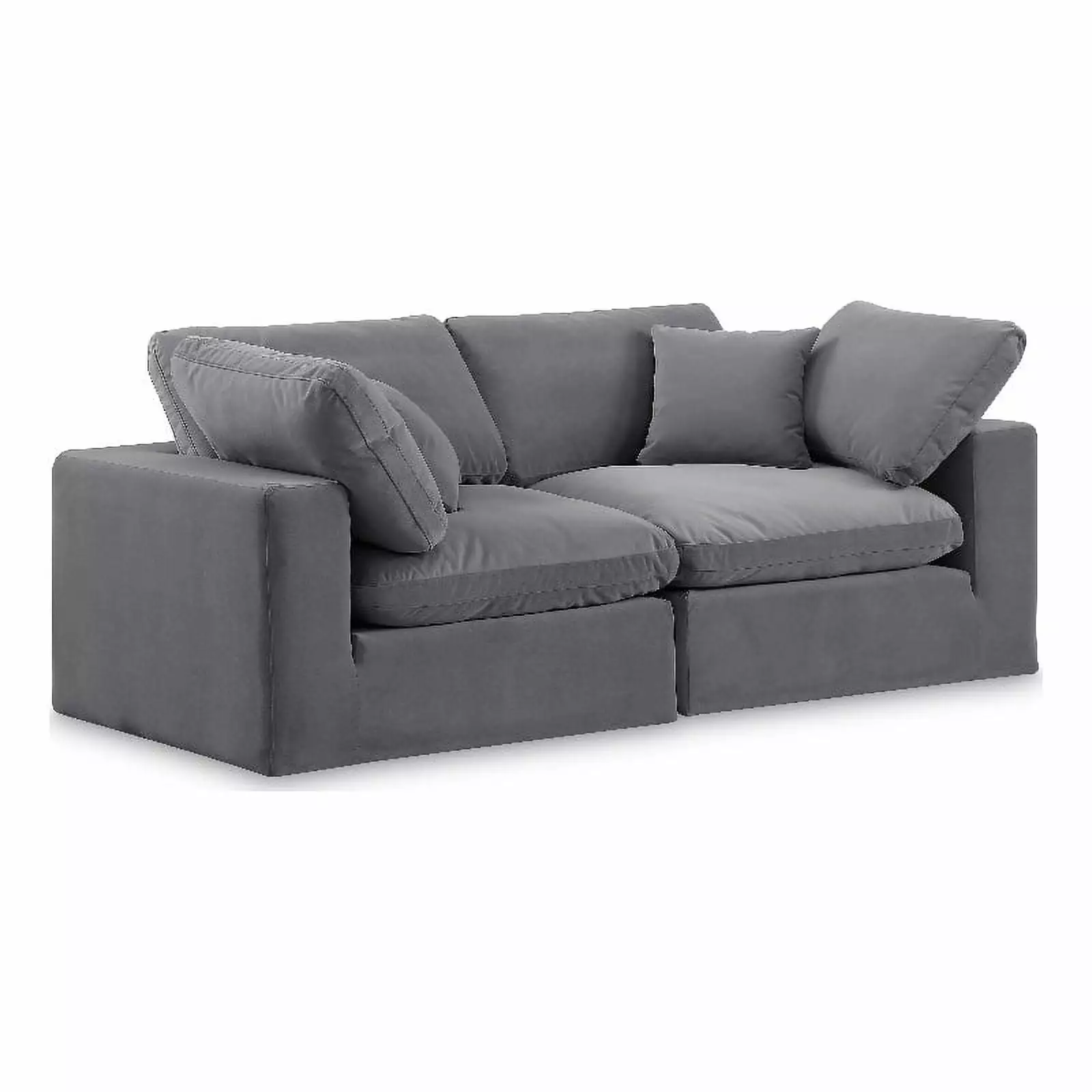 Meridian Furniture Comfy Grey Velvet 2-Pc. Modular Sofa