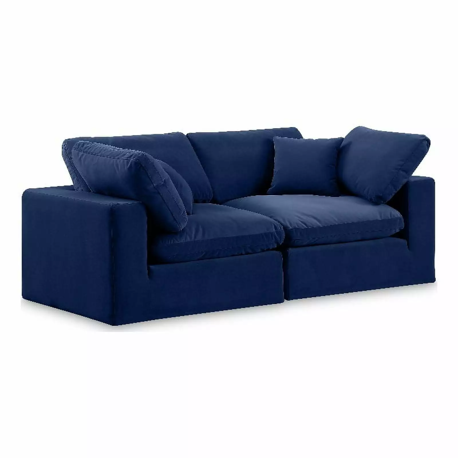 Meridian Furniture Comfy Navy Velvet 2-Pc. Modular Sofa