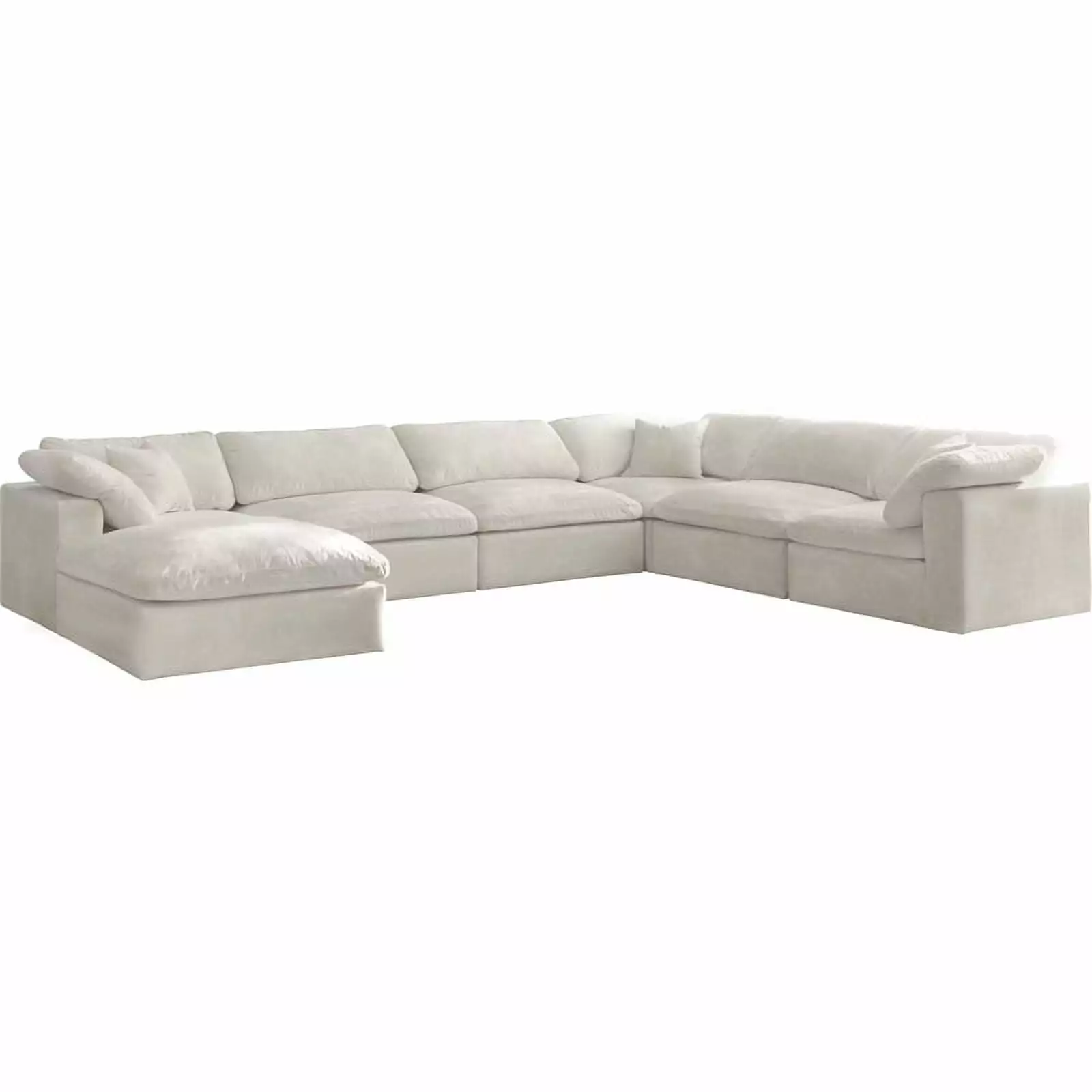 Meridian Furniture Cozy Cream Velvet Modular Sectional