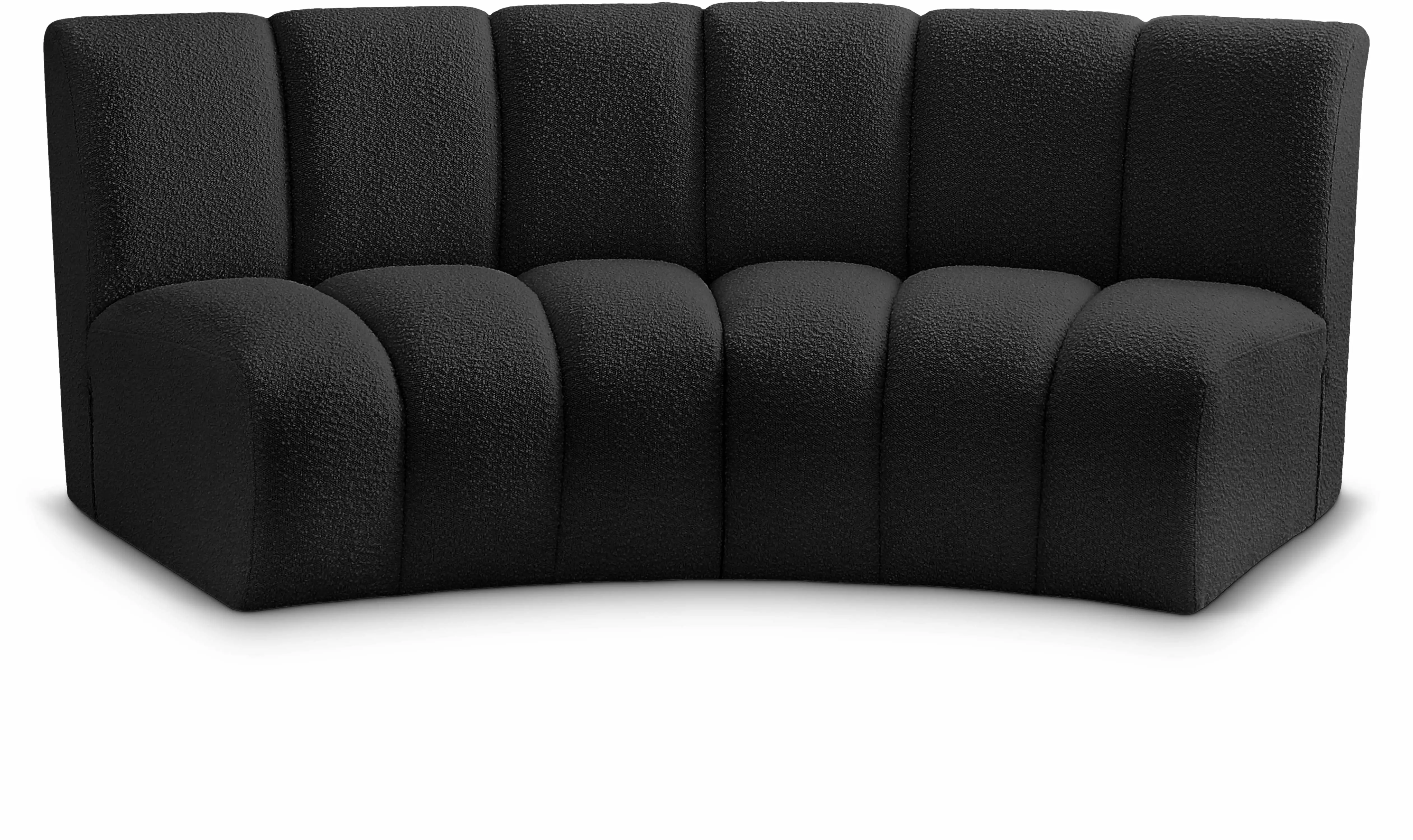 Meridian Furniture Infinity Black Boucle Fabric 2pc. Modular Sectional