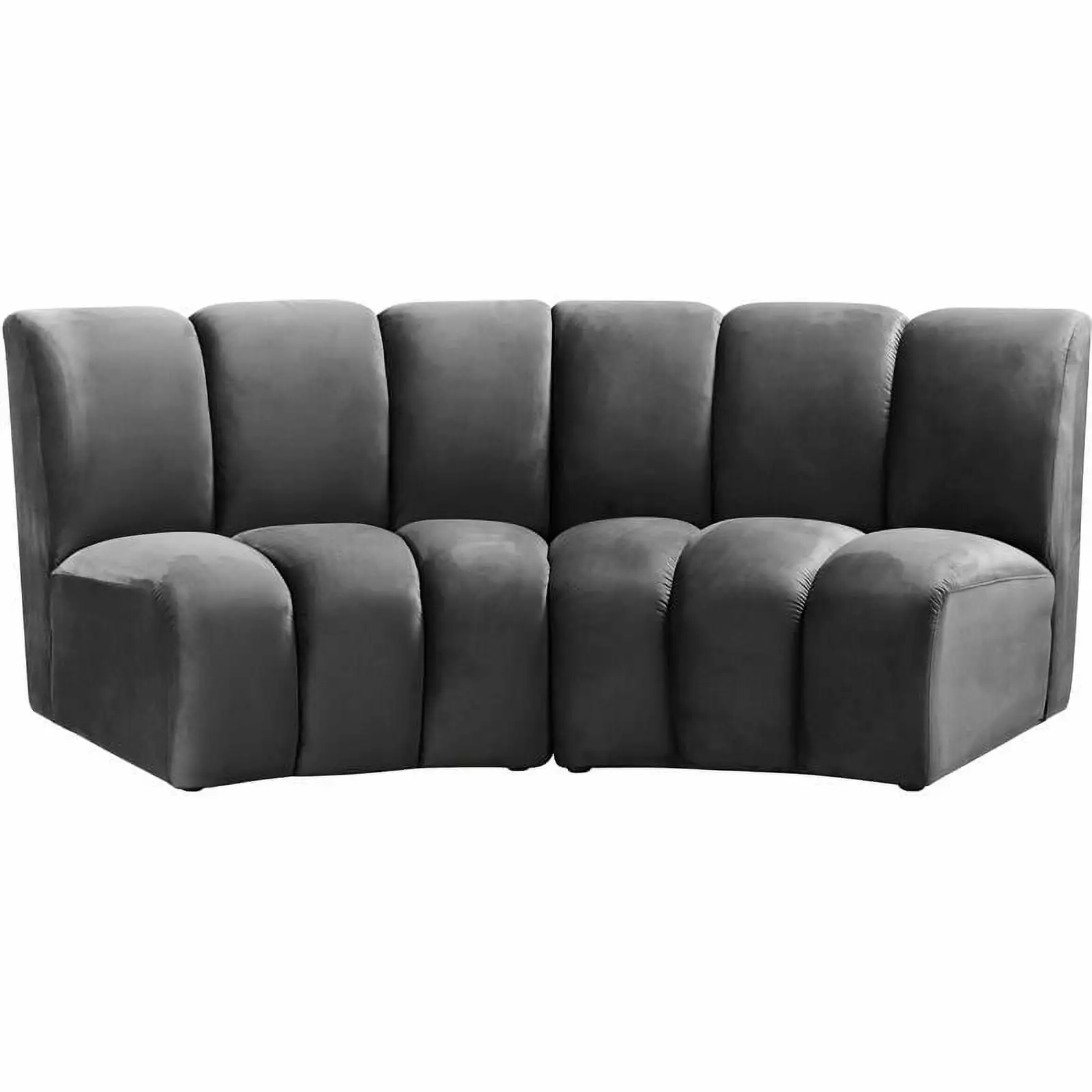 Meridian Furniture Infinity Gray Velvet 2pc. Modular Sectional