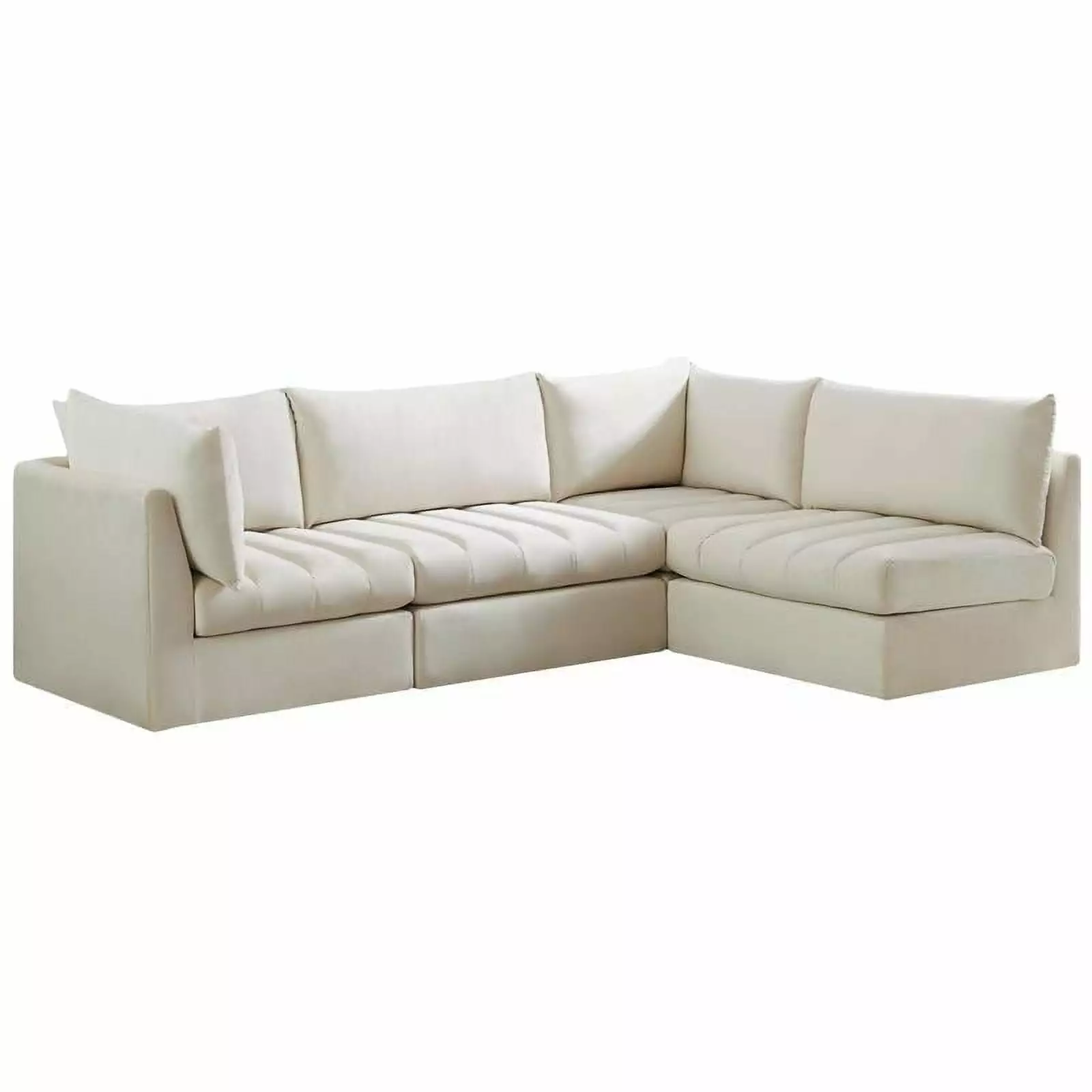 Meridian Furniture Jacob Cream Velvet Modular Sectional