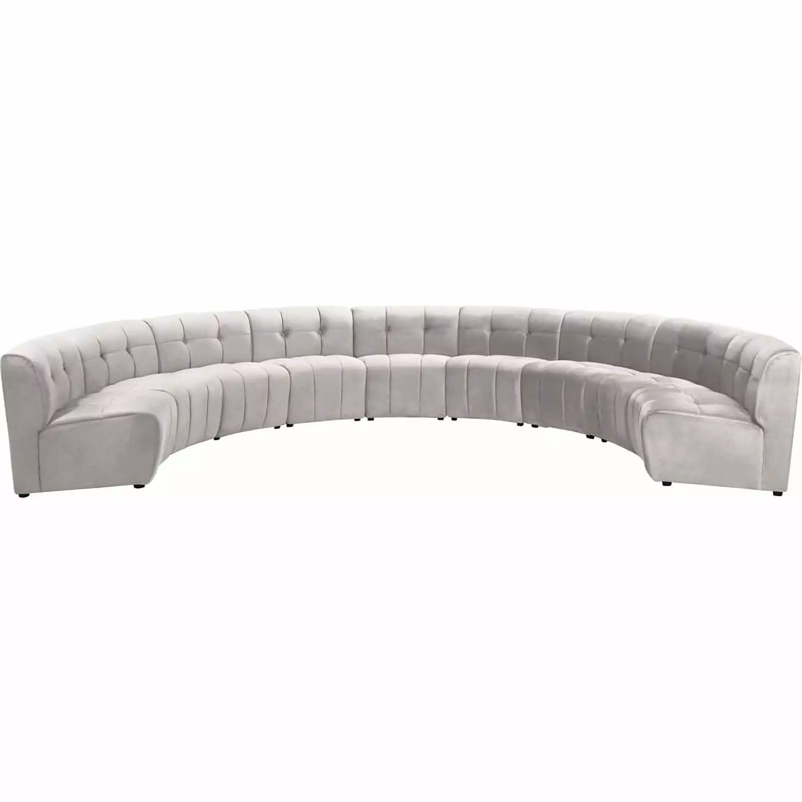 Meridian Furniture Limitless Cream Velvet Modular 9 Piece Sectional