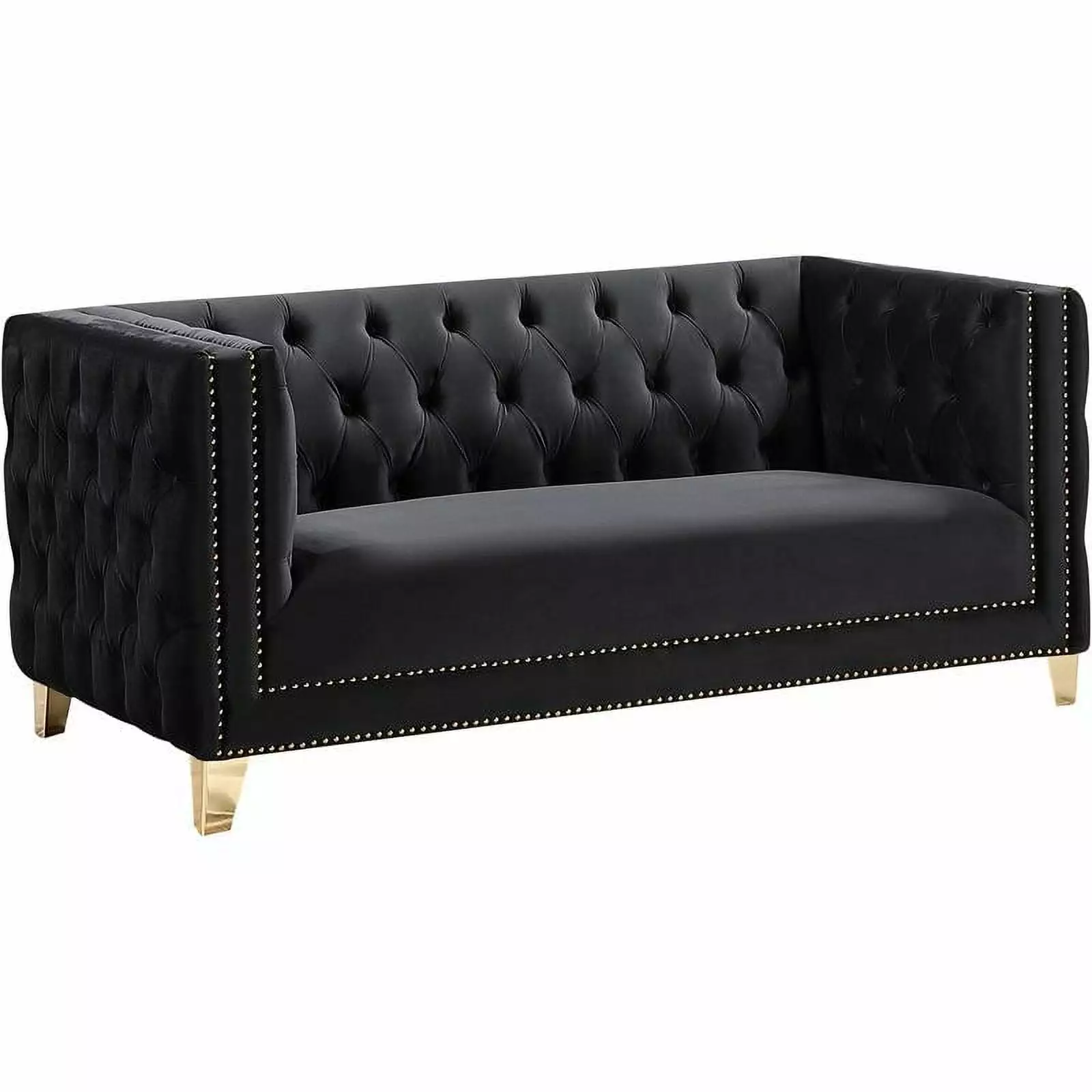 Meridian Furniture Michelle Black Velvet Loveseat