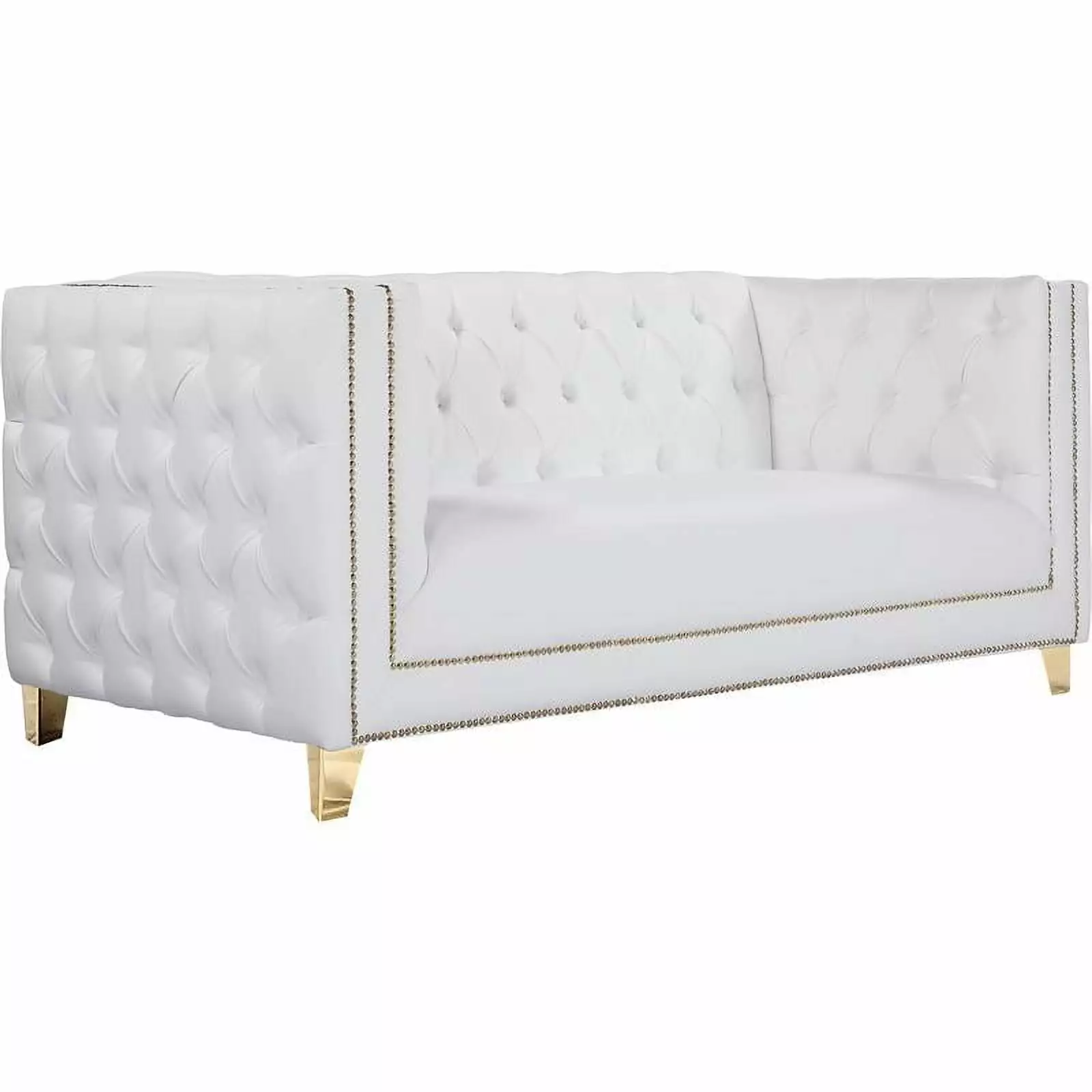 Meridian Furniture Michelle White Vegan Leather Loveseat