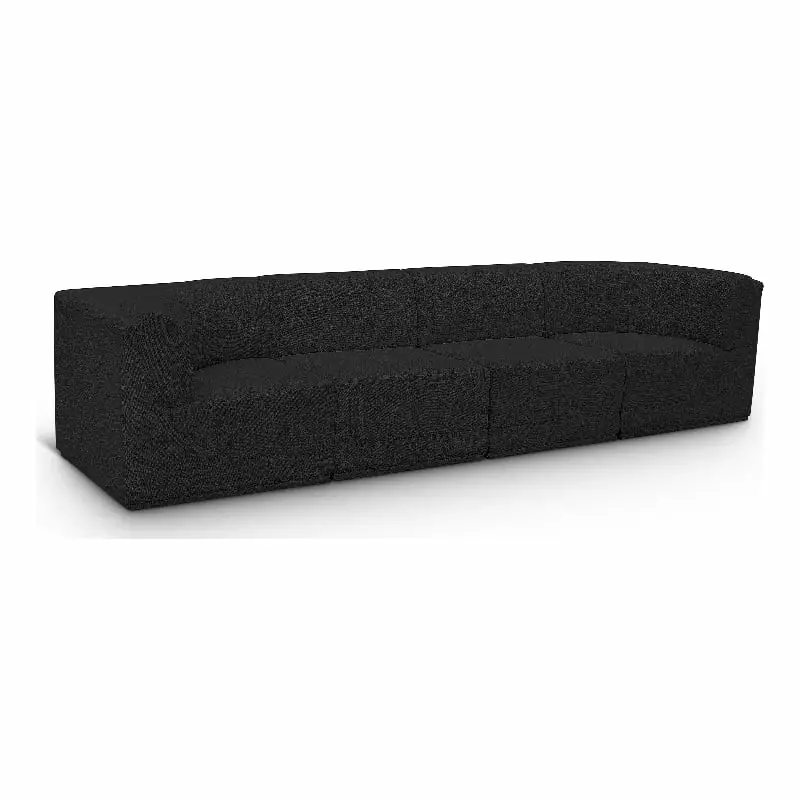 Meridian Furniture Ollie Black Boucle Fabric Modular Sofa