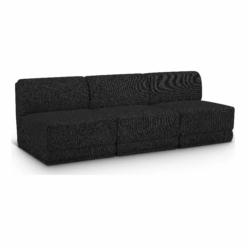 Meridian Furniture Ollie Black Boucle Fabric Modular Sofa