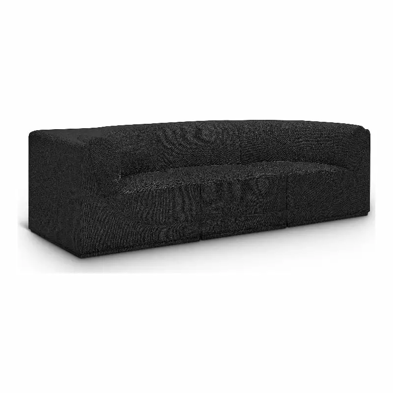 Meridian Furniture Ollie Black Boucle Fabric Modular Sofa