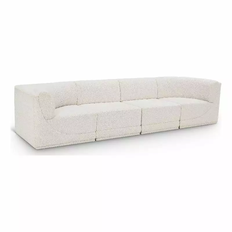 Meridian Furniture Ollie Cream Boucle Fabric Modular Sofa