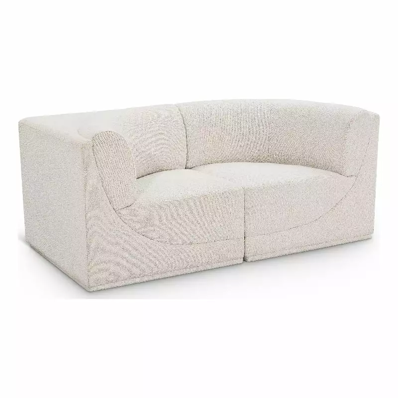 Meridian Furniture Ollie Cream Boucle Fabric Modular Sofa