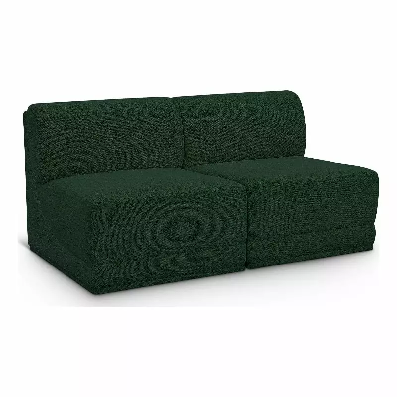 Meridian Furniture Ollie Green Boucle Fabric Modular Sofa